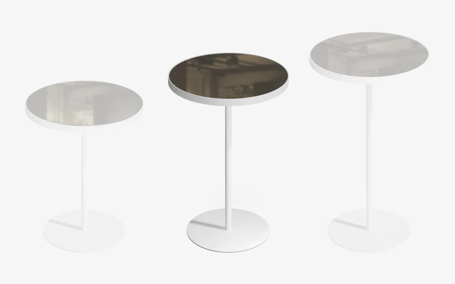 BASIC Self Yan Sehpa Bronz Ayna Gofrato Beyaz 52 cm | lagu