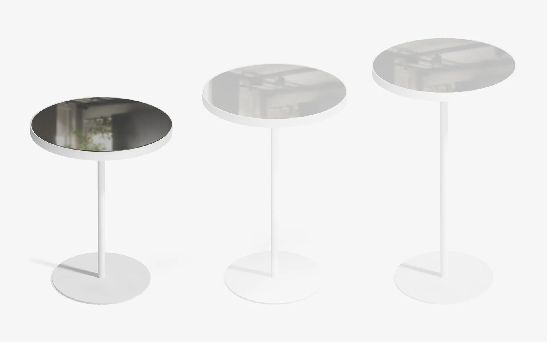 BASIC Self Yan Sehpa Clear Ayna Gofrato Beyaz 44 cm | lagu