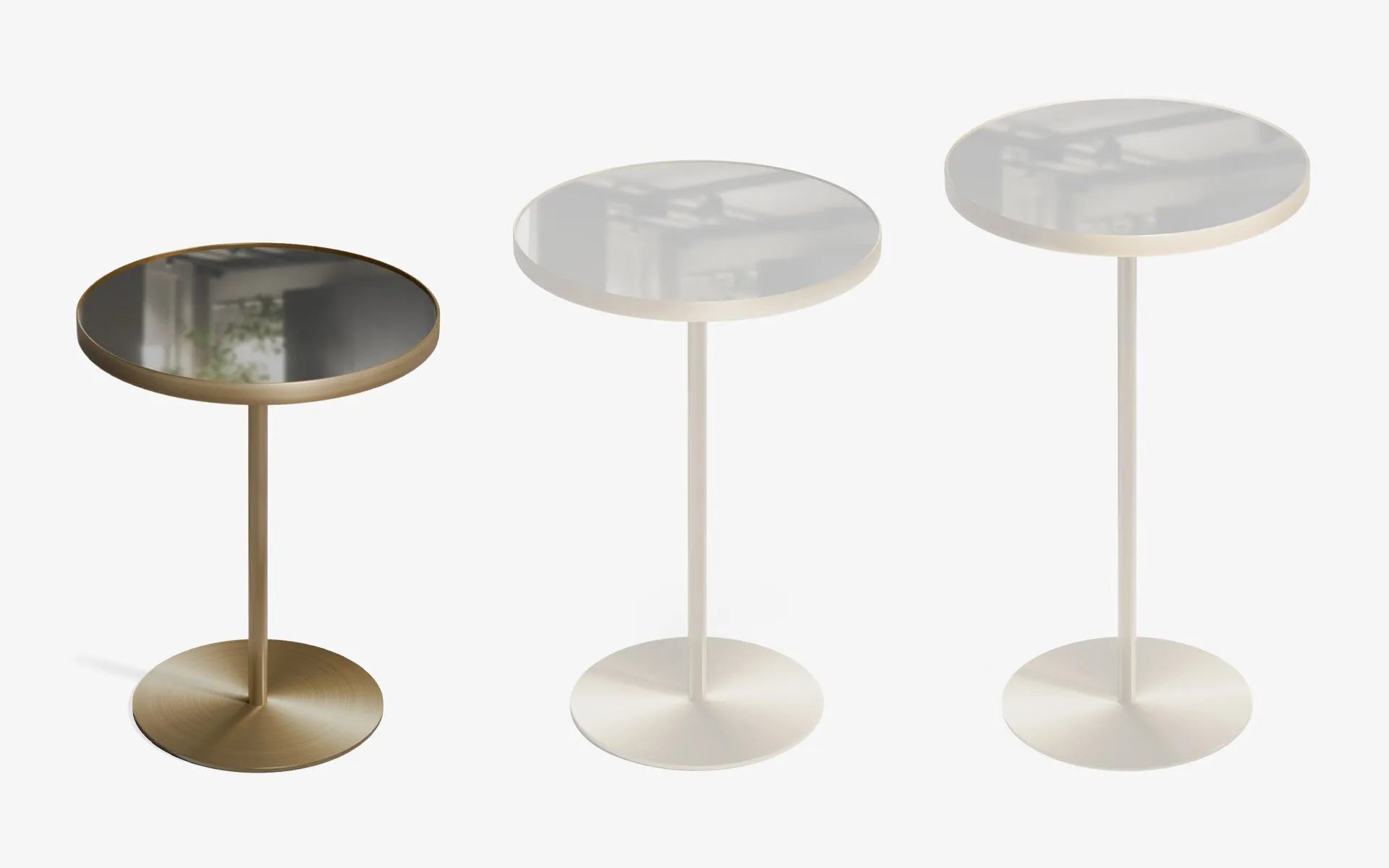 BASIC Self Yan Sehpa Clear Ayna Pirinç Kaplama 44 cm | lagu