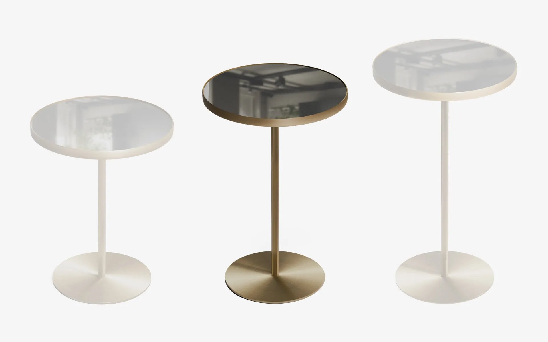 BASIC Self Yan Sehpa Clear Ayna Pirinç Kaplama 52 cm | lagu