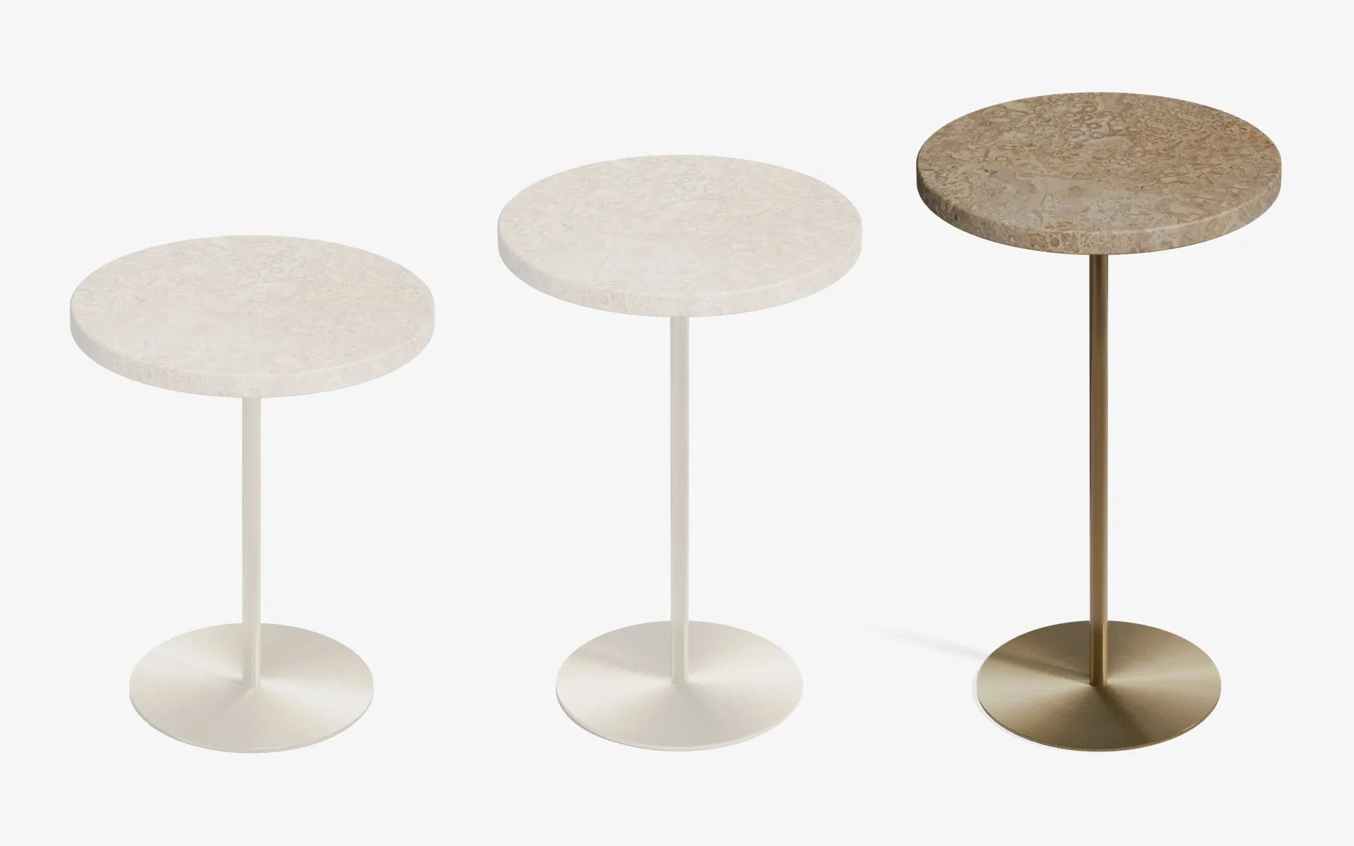 BASIC Yan Sehpa Bej Traverten Pirinç Kaplama 60 cm | lagu