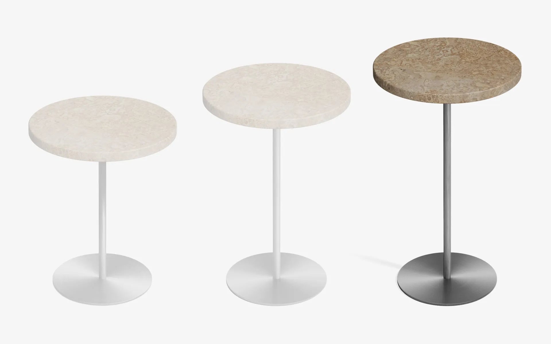 BASIC Yan Sehpa Bej Traverten Satine Krom 60 cm | lagu