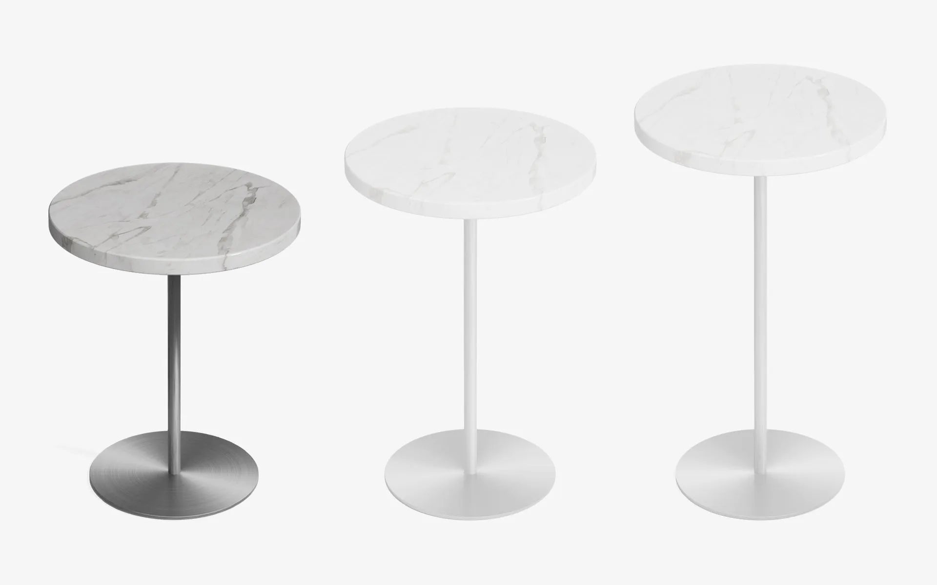 BASIC Yan Sehpa Carrara White Satine Krom 44 cm | lagu