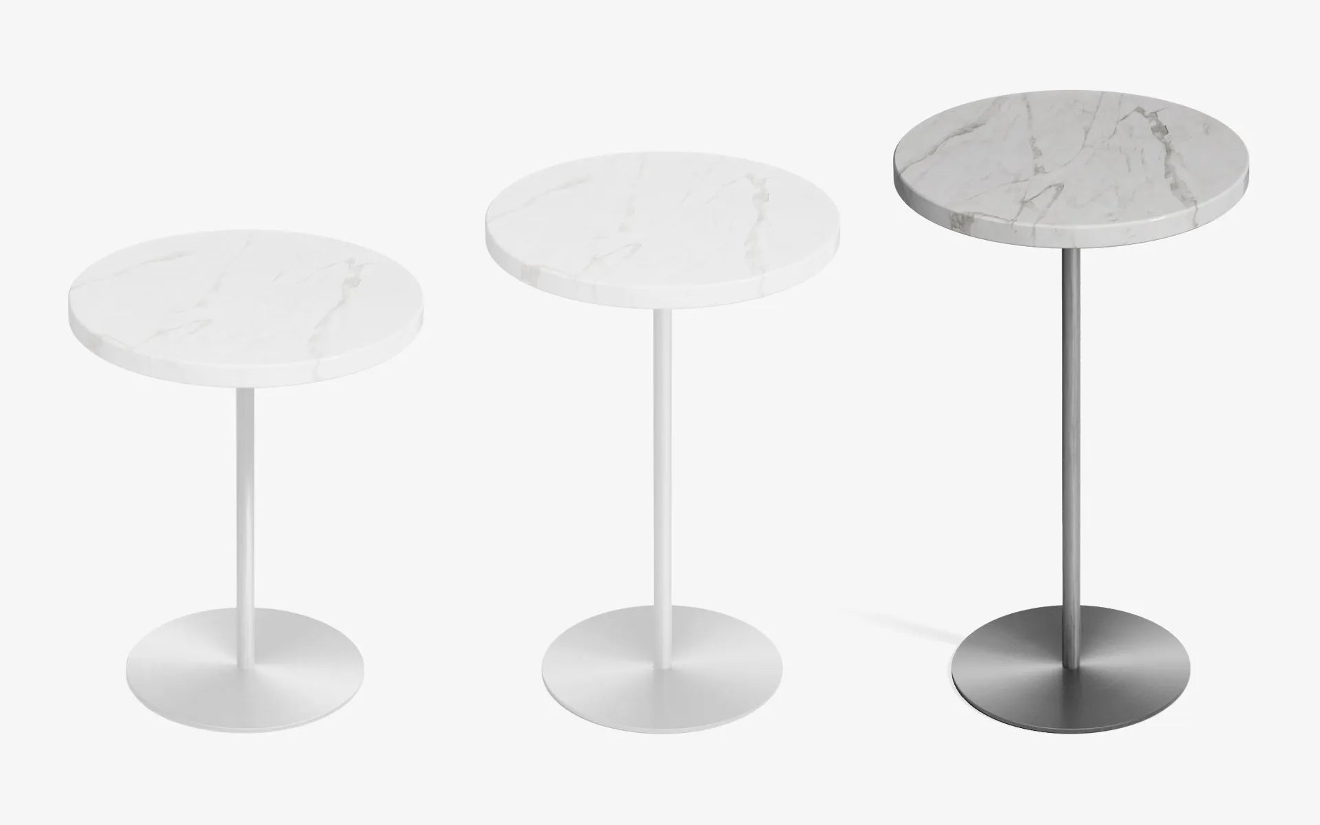 BASIC Yan Sehpa Carrara White Satine Krom 60 cm | lagu