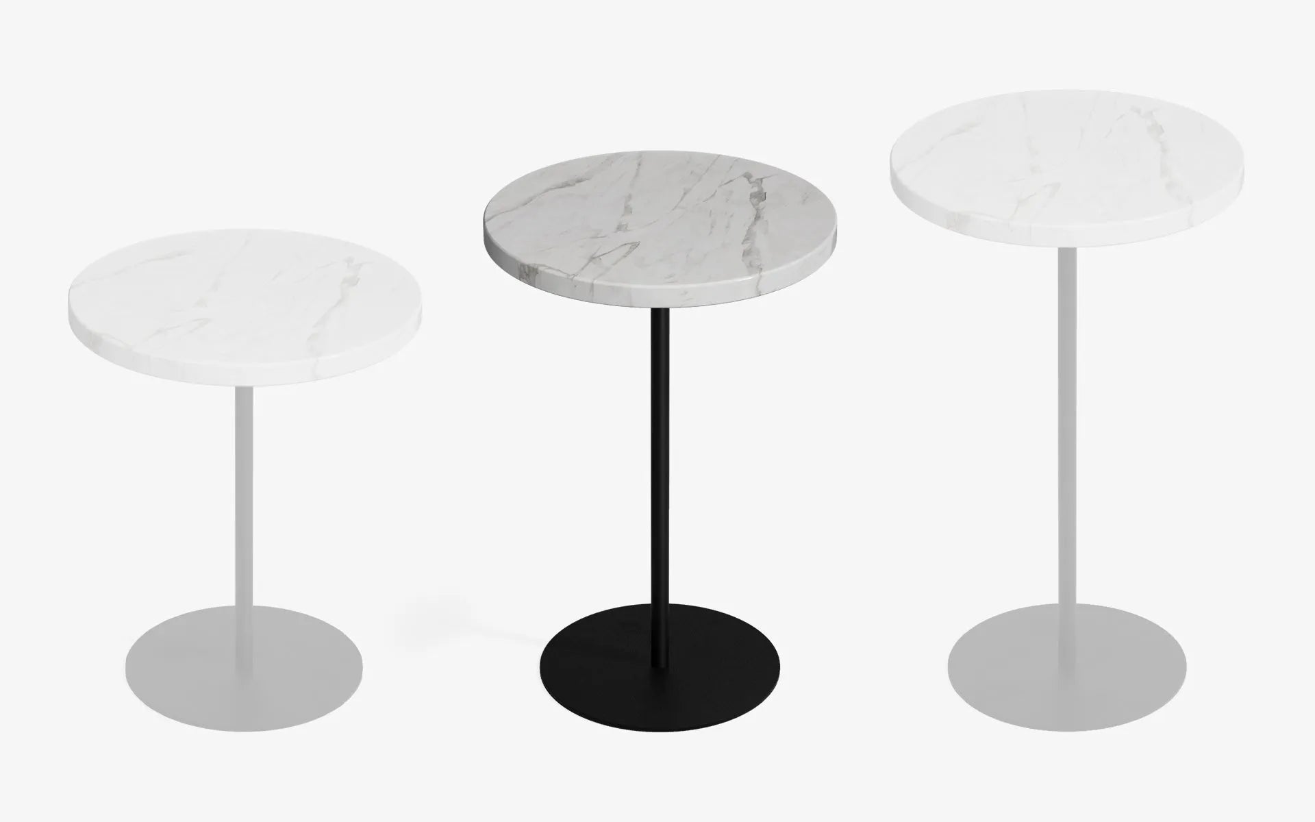 BASIC Yan Sehpa Carrara White Gofrato Siyah 52 cm | lagu