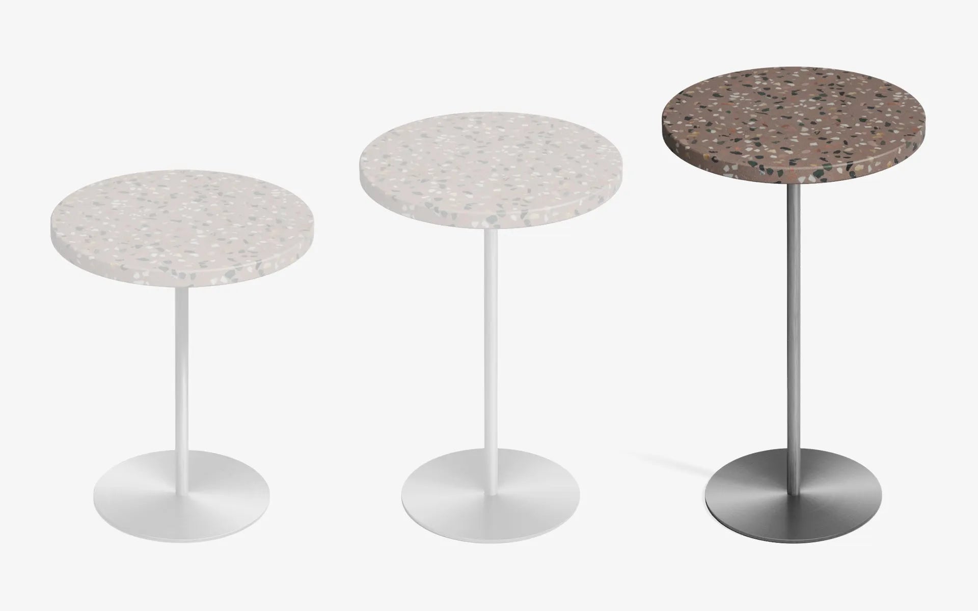 BASIC Yan Sehpa Terrazzo Mercan Terrazzo Satine Krom 60 cm | lagu