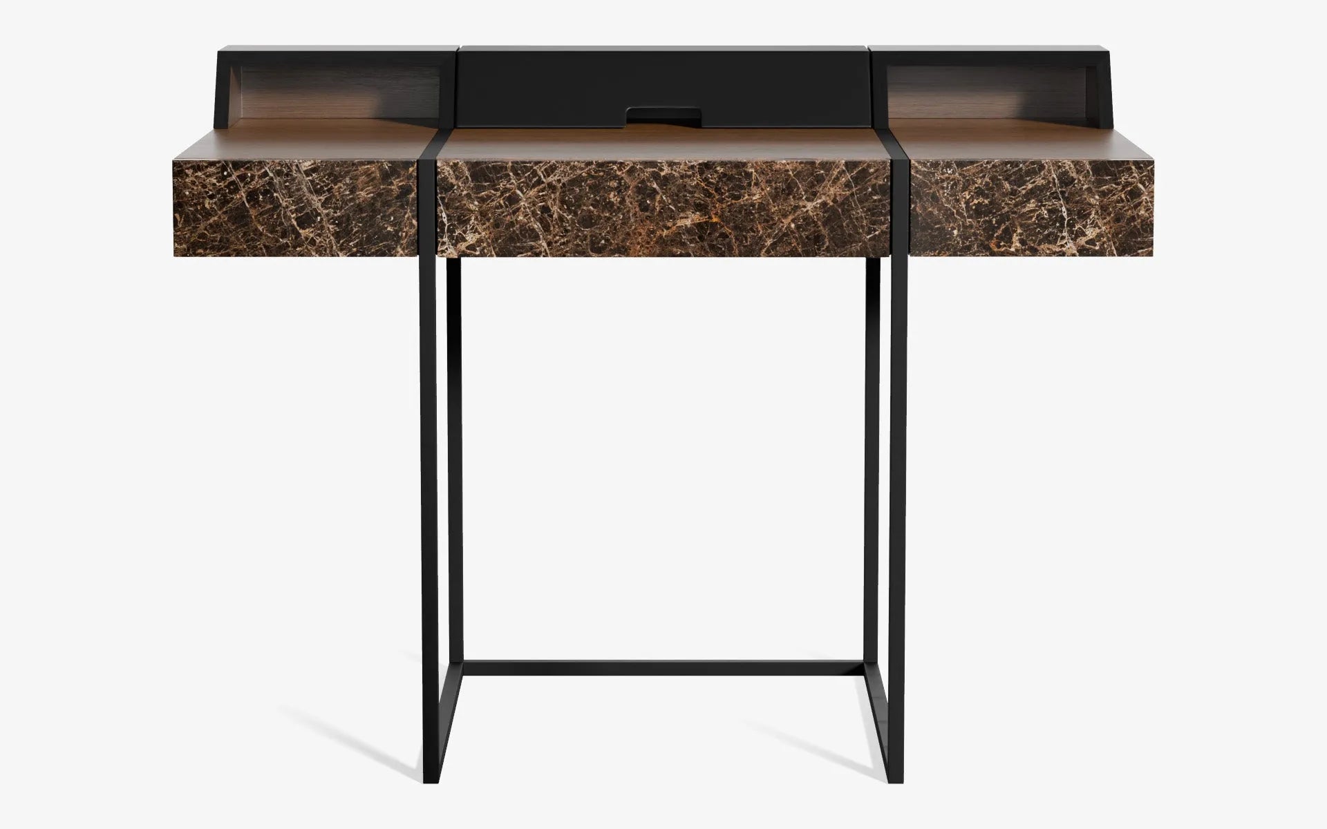 FAMED Çalışma Masası Gofrato Siyah Koyu Meşe Kaplama EMPERADOR DARK | lagu