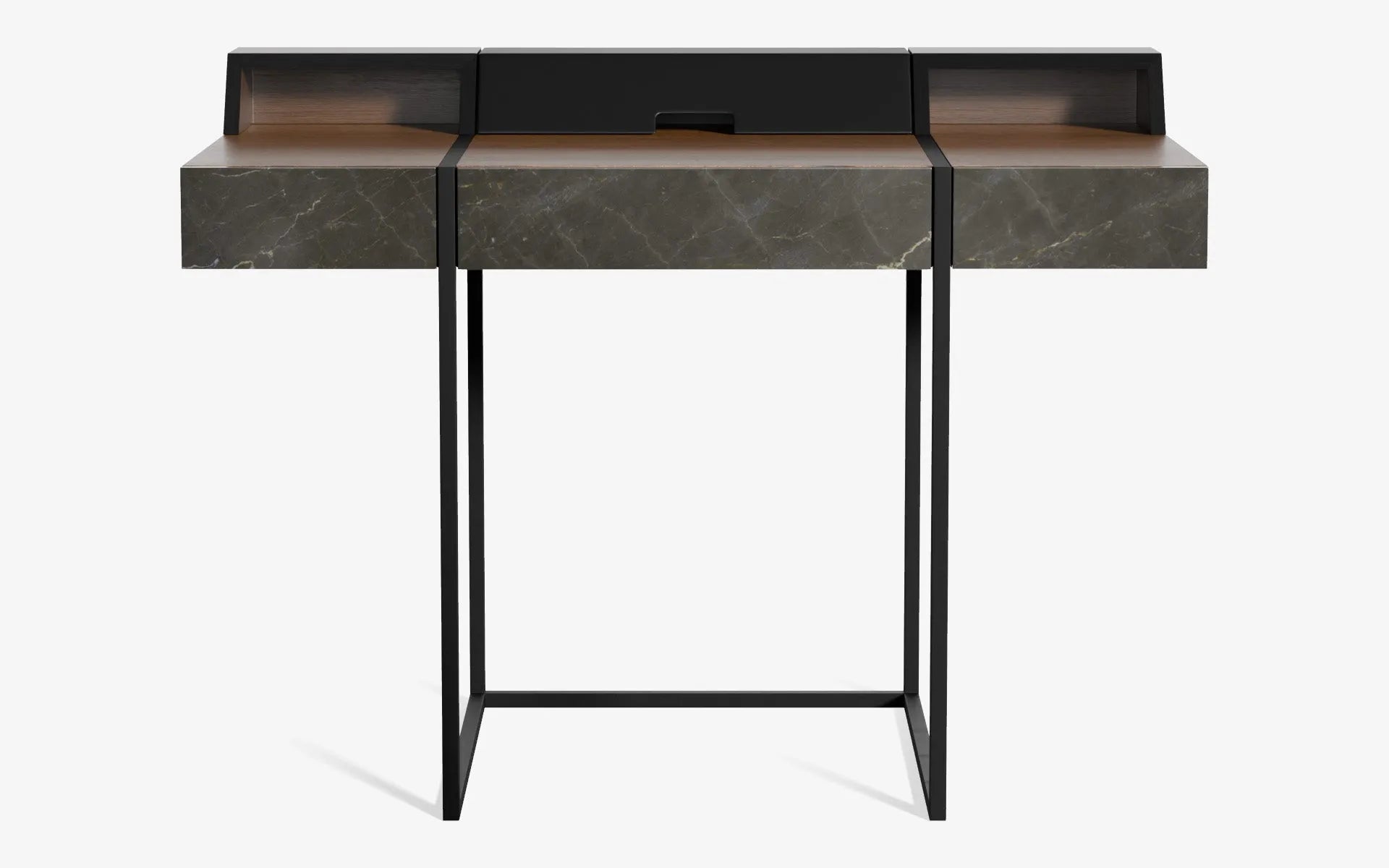 FAMED Çalışma Masası Gofrato Siyah Koyu Meşe Kaplama OLIVE MAROON | lagu