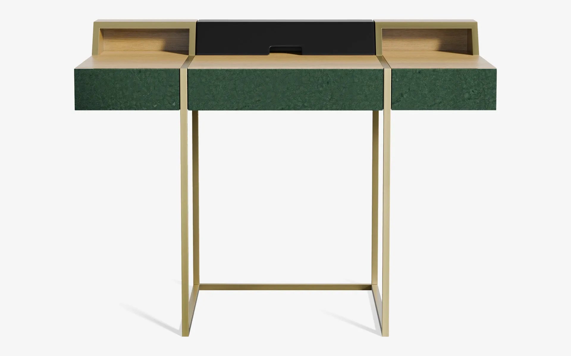 FAMED Çalışma Masası Pirinç Kaplama Açık Meşe Kaplama RAINFOREST | lagu