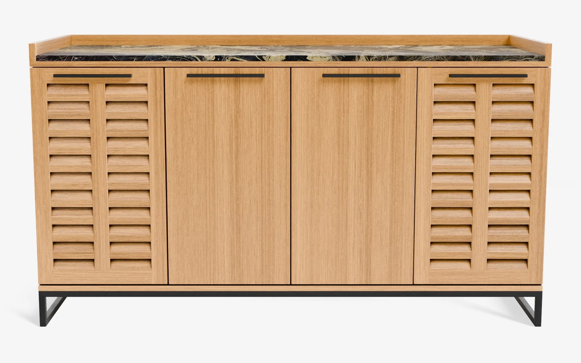 FAMED İçki Dolabı No:2 NERO LABRADOR GOLD Açık Meşe Kaplama Gofrato Siyah | lagu