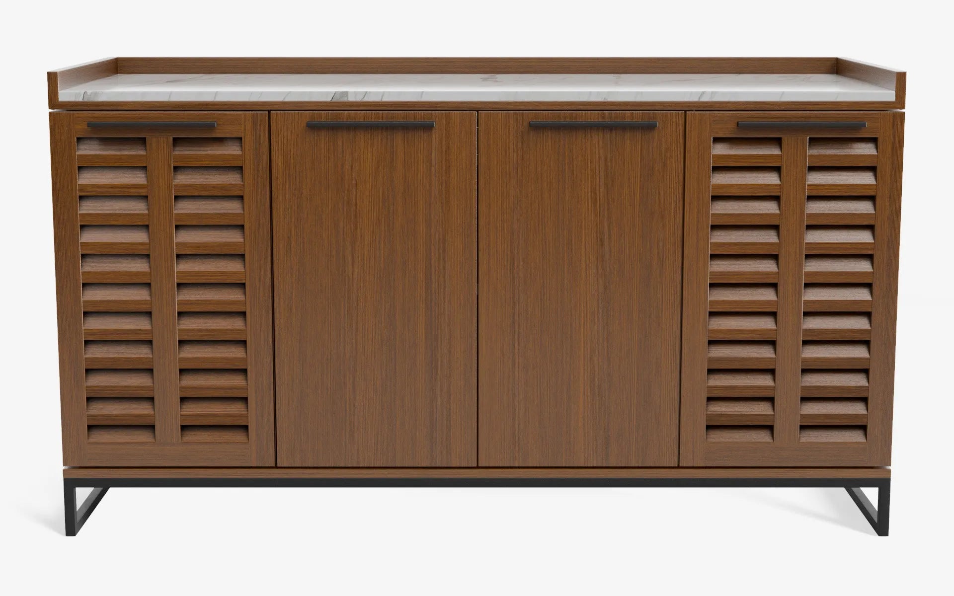 FAMED İçki Dolabı No:2 CARRARA WHITE Koyu Meşe Kaplama Gofrato Siyah | lagu