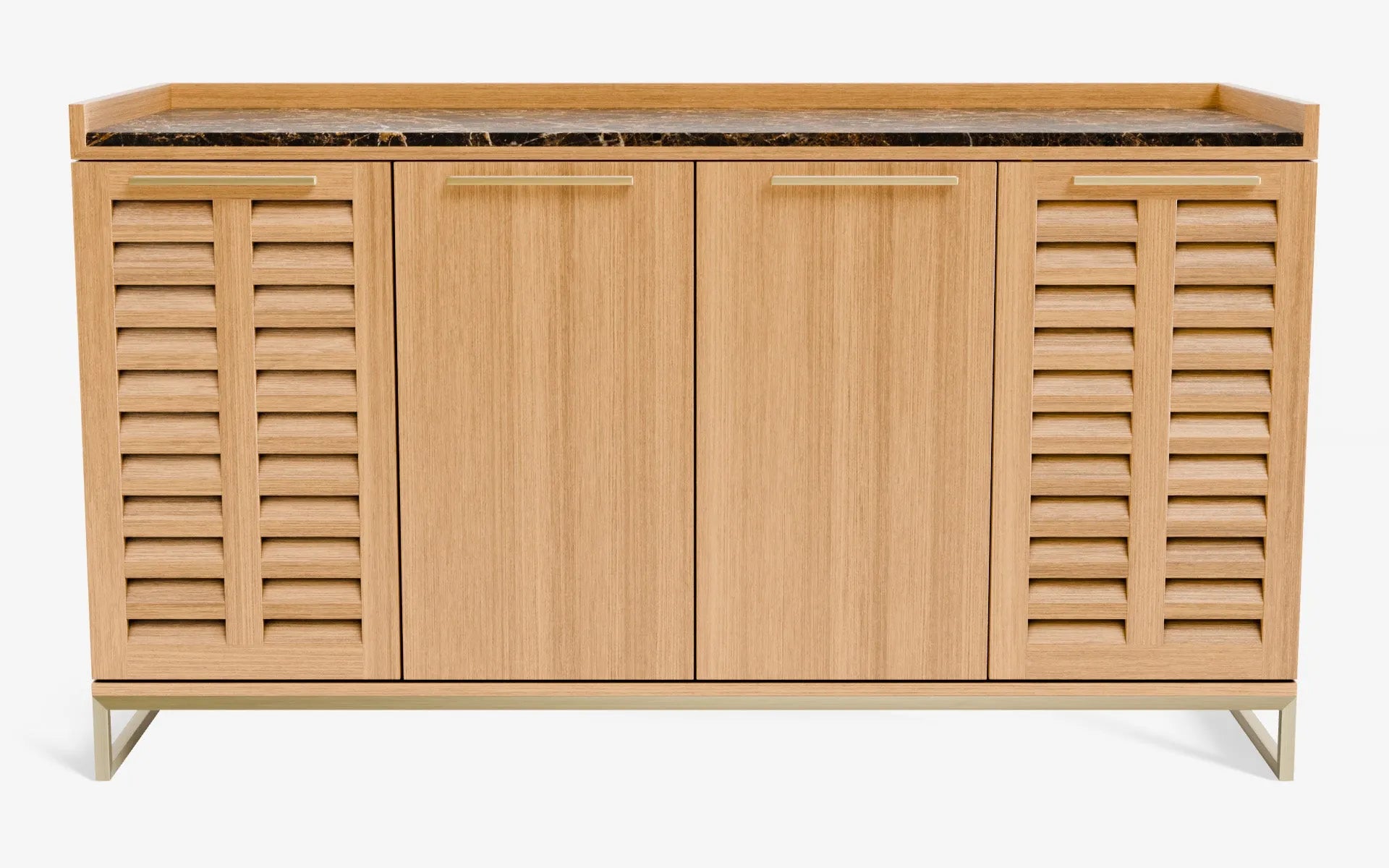 FAMED İçki Dolabı No:2 EMPERADOR DARK Açık Meşe Kaplama Pirinç Kaplama | lagu