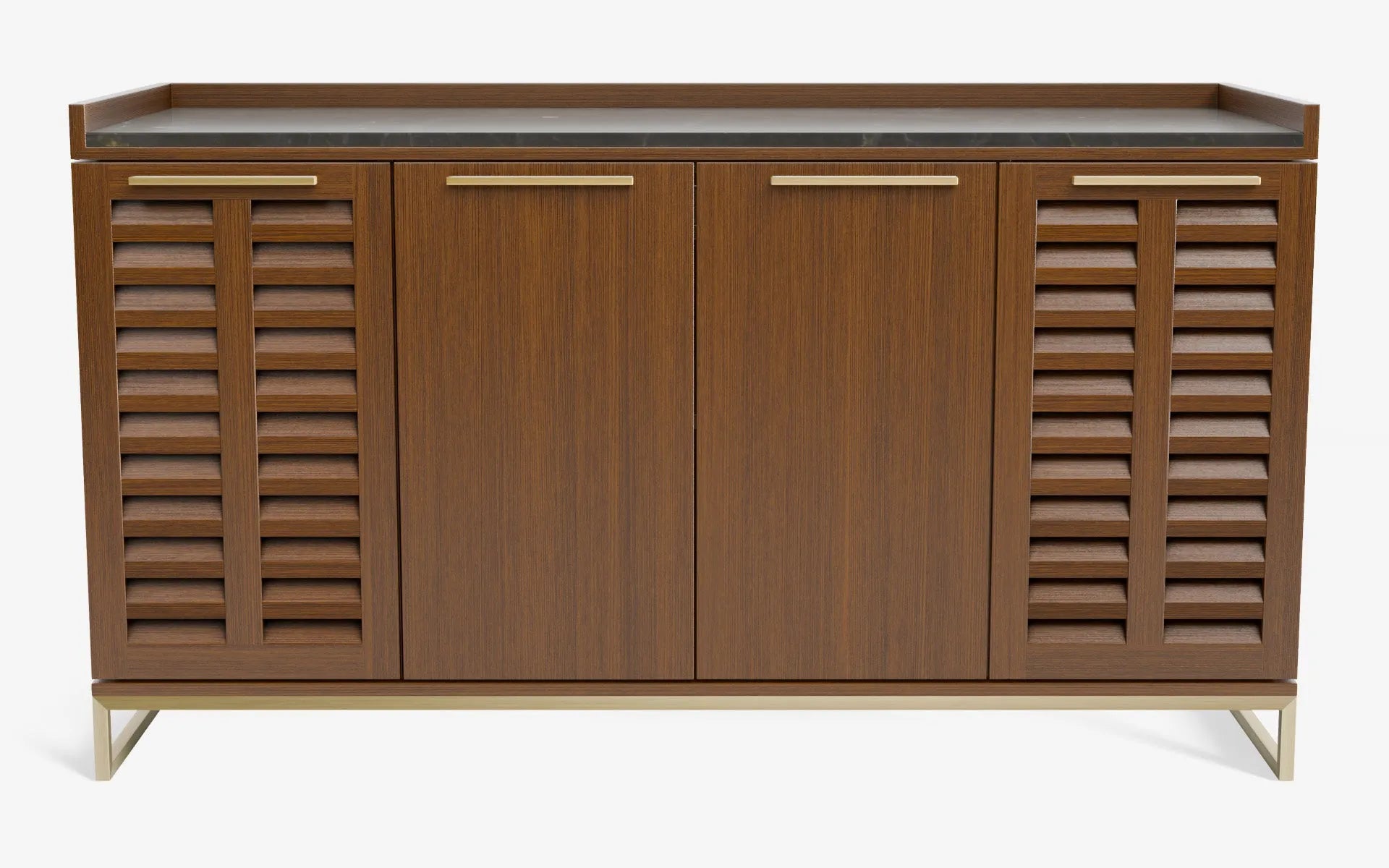 FAMED İçki Dolabı No:2 OLIVE MAROON Koyu Meşe Kaplama Pirinç Kaplama | lagu