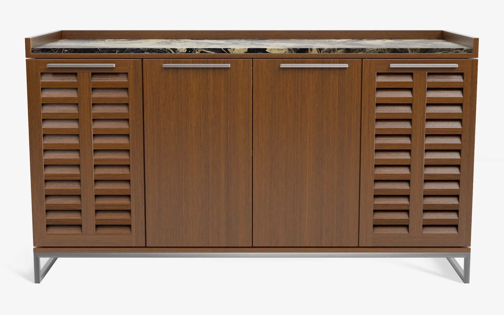 FAMED İçki Dolabı No:2 EMPERADOR DARK Koyu Meşe Kaplama Satine Krom | lagu