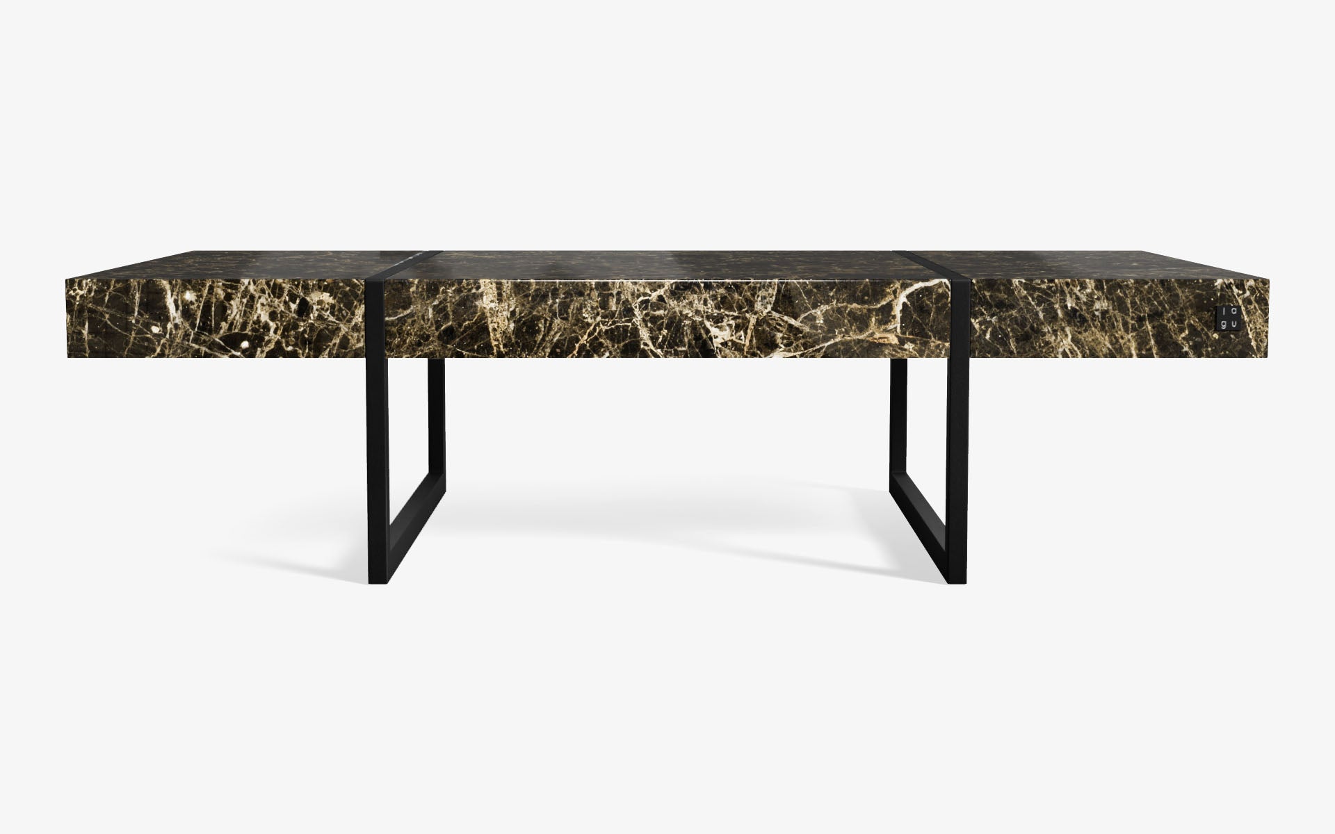 FAMED Orta Sehpa Mermer Tablalı EMPERADOR DARK Gofrato Siyah Küçük | lagu