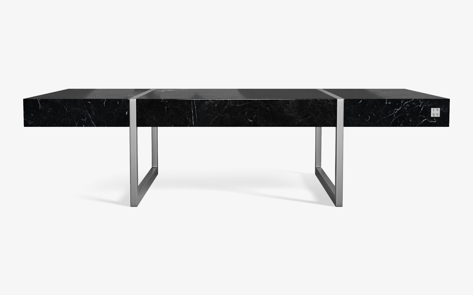 FAMED Orta Sehpa Mermer Tablalı ALEXANDER BLACK Satine Krom Küçük | lagu