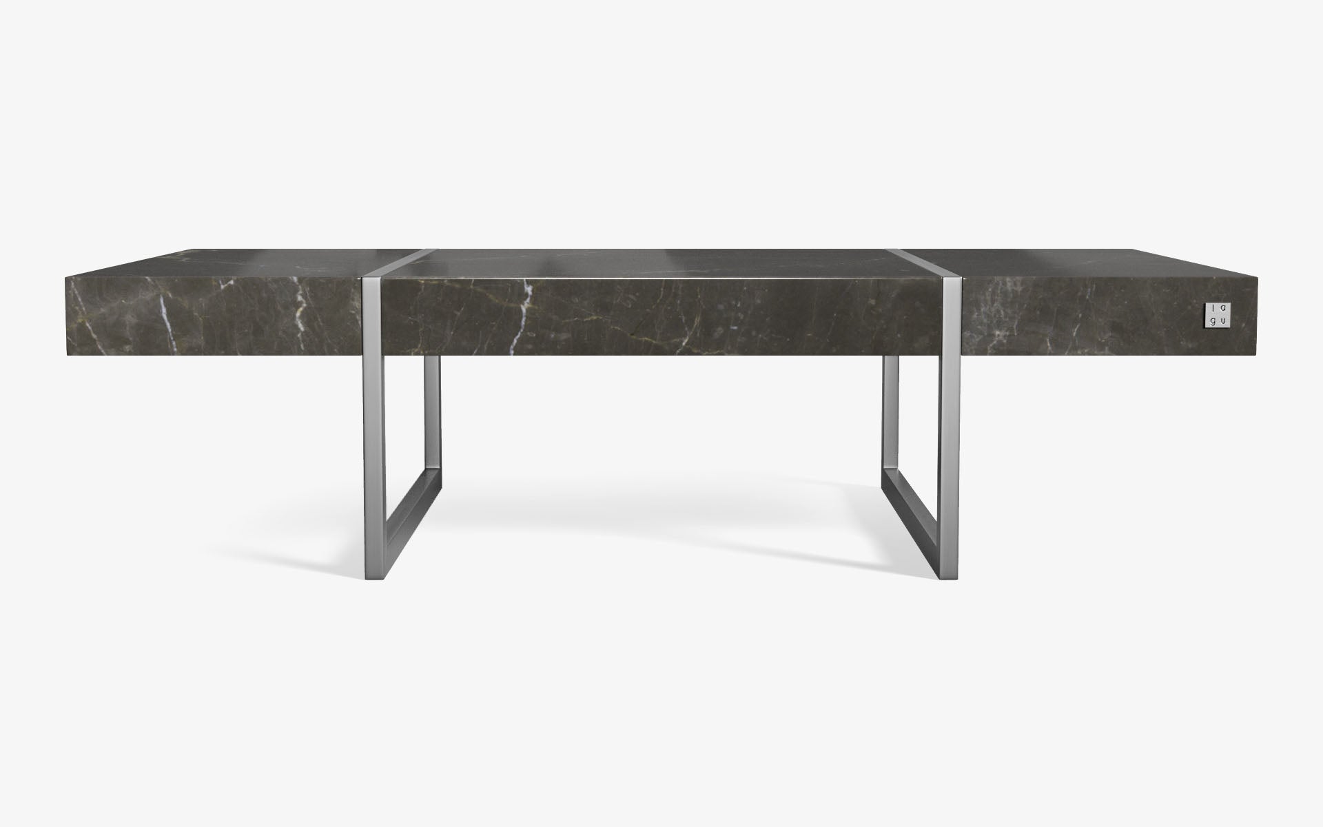 FAMED Orta Sehpa Mermer Tablalı OLIVE MAROON Satine Krom Küçük | lagu