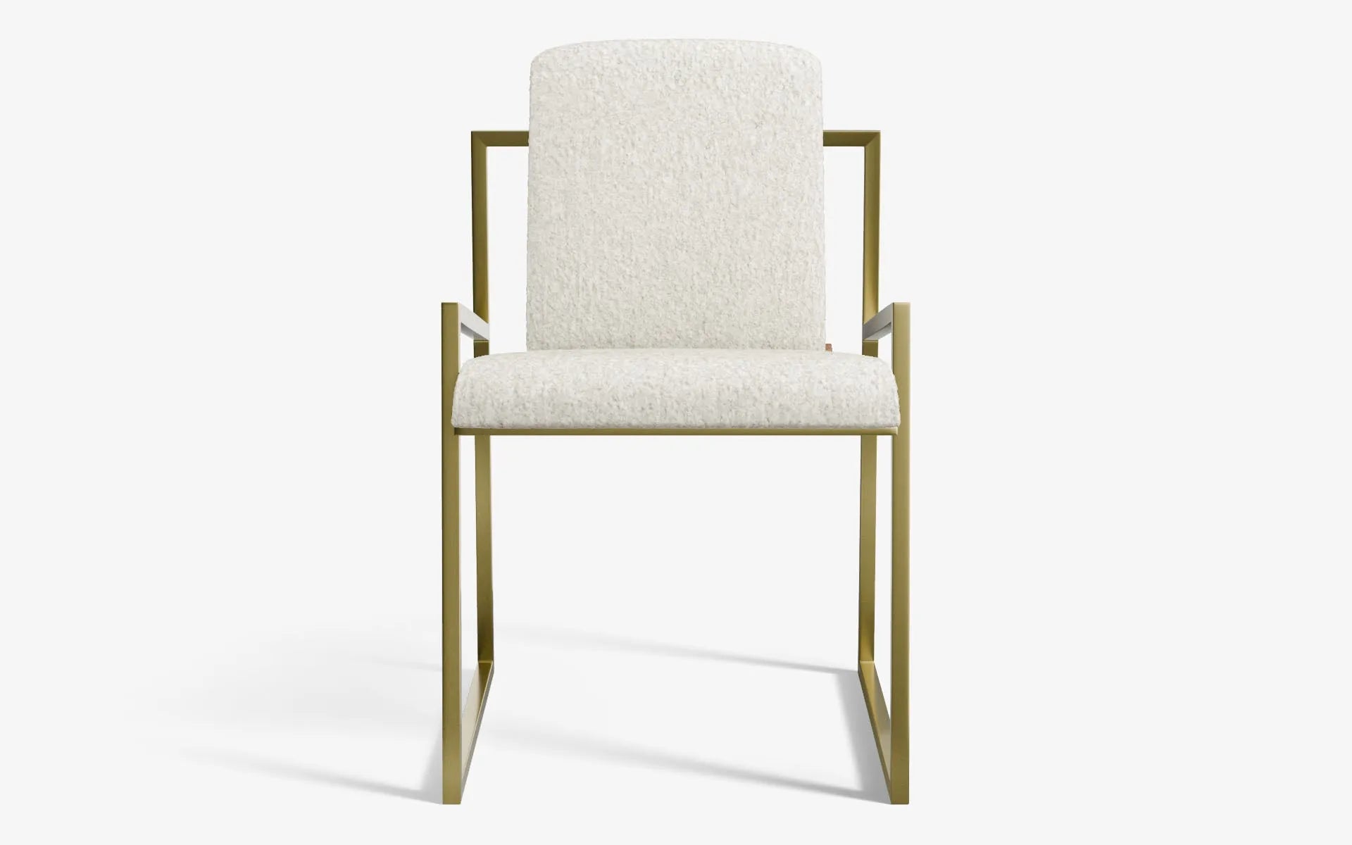 FAMED Sandalye Beyaz Peluş Pirinç Kaplama | lagu