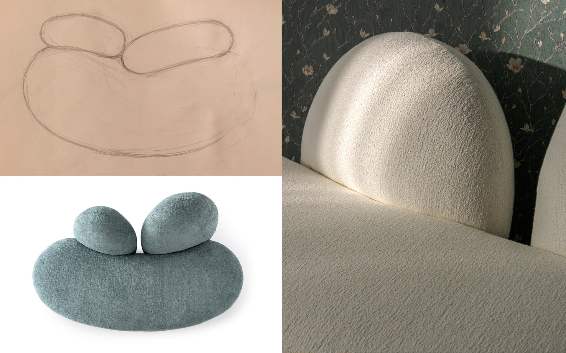 FUYU İkili Kanepe Beyaz