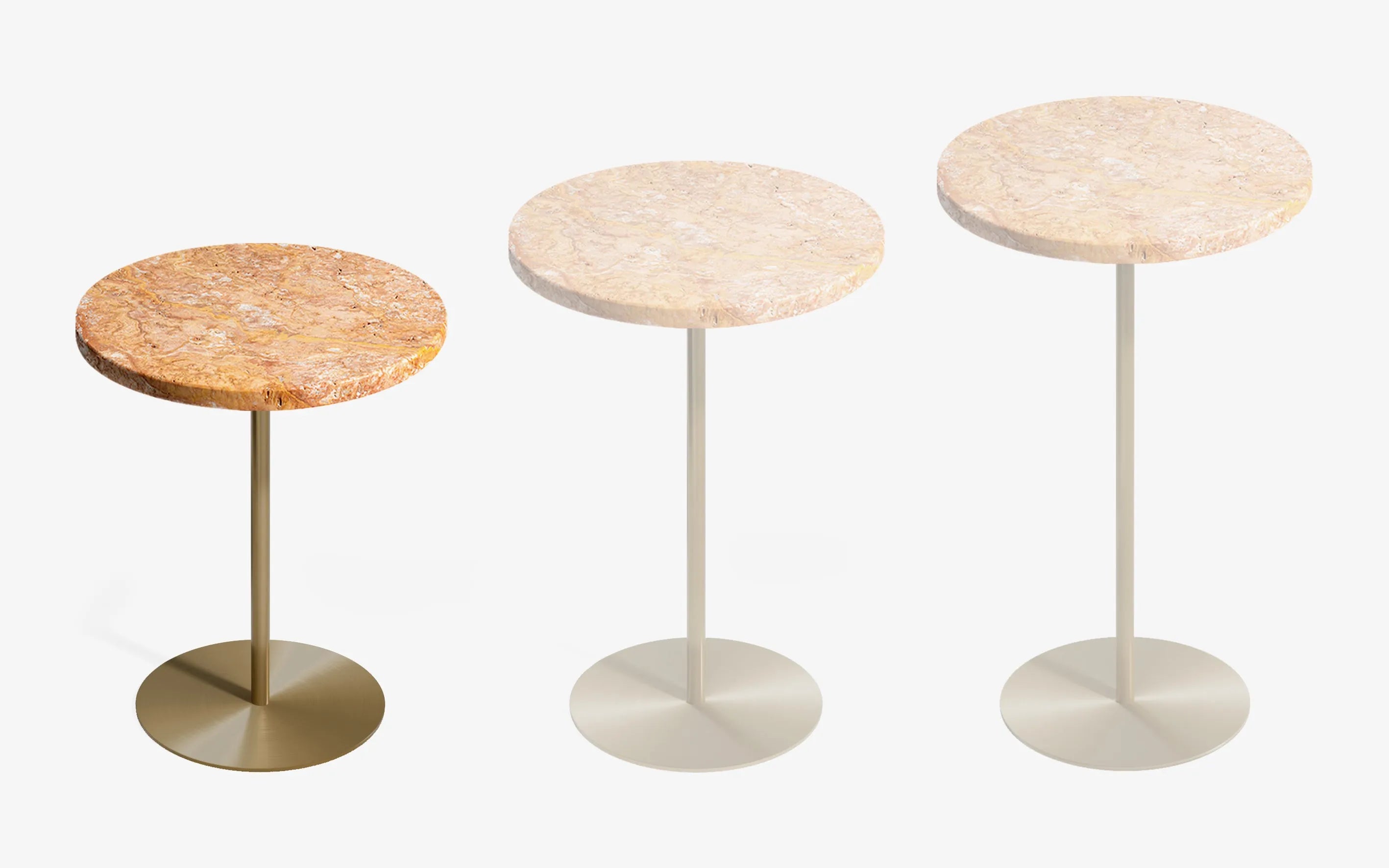 BASIC Yan Sehpa Limited Edition Golden Traverten Pirinç Kaplama 44 cm | lagu