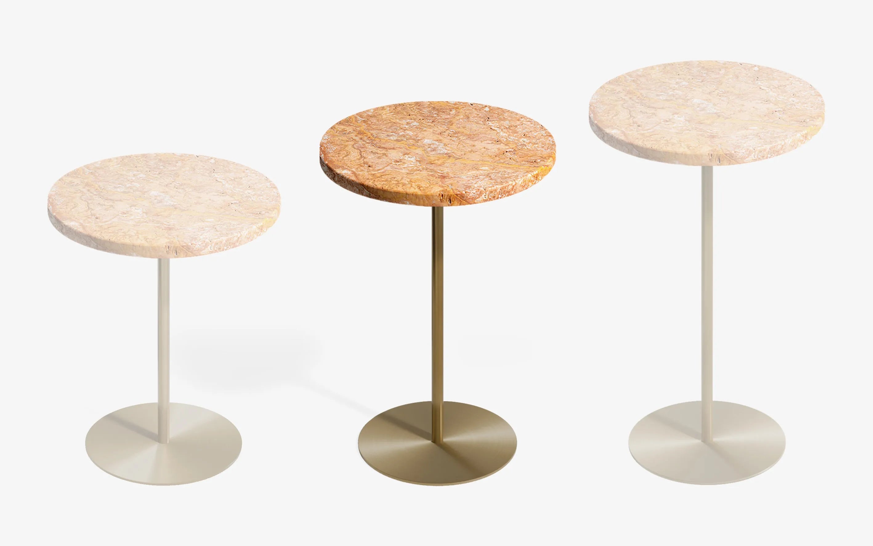 BASIC Yan Sehpa Limited Edition Golden Traverten Pirinç Kaplama 52 cm | lagu