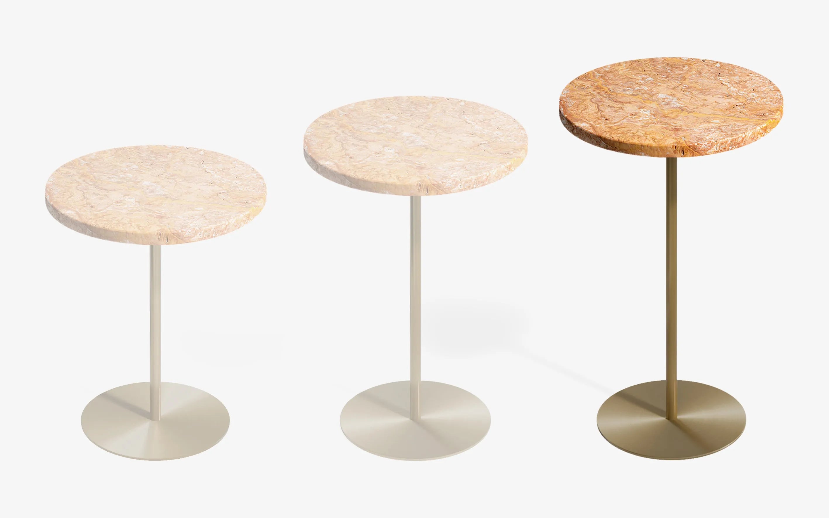 BASIC Yan Sehpa Limited Edition Golden Traverten Pirinç Kaplama 60 cm | lagu