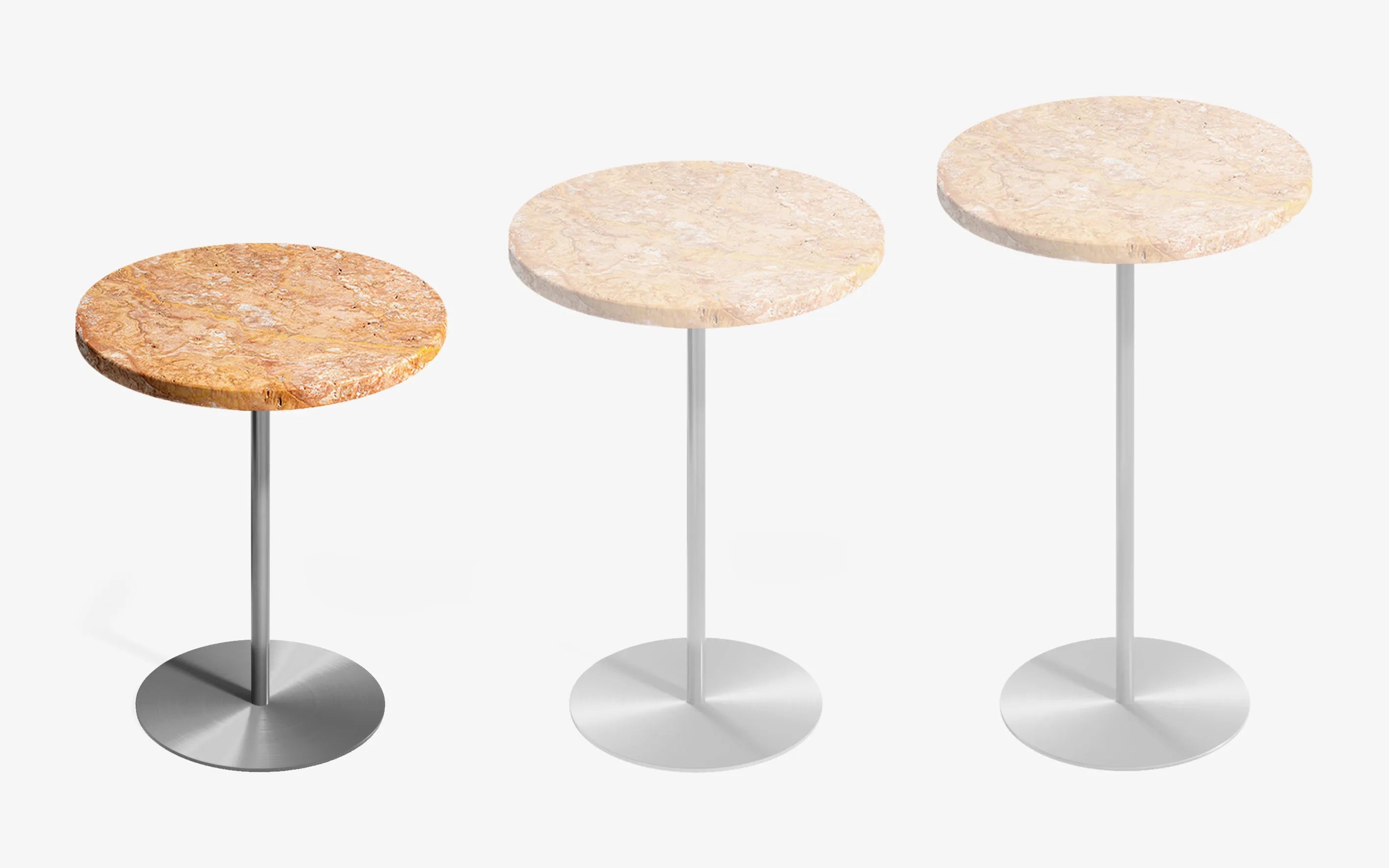 BASIC Yan Sehpa Limited Edition Golden Traverten Satine Krom 44 cm | lagu