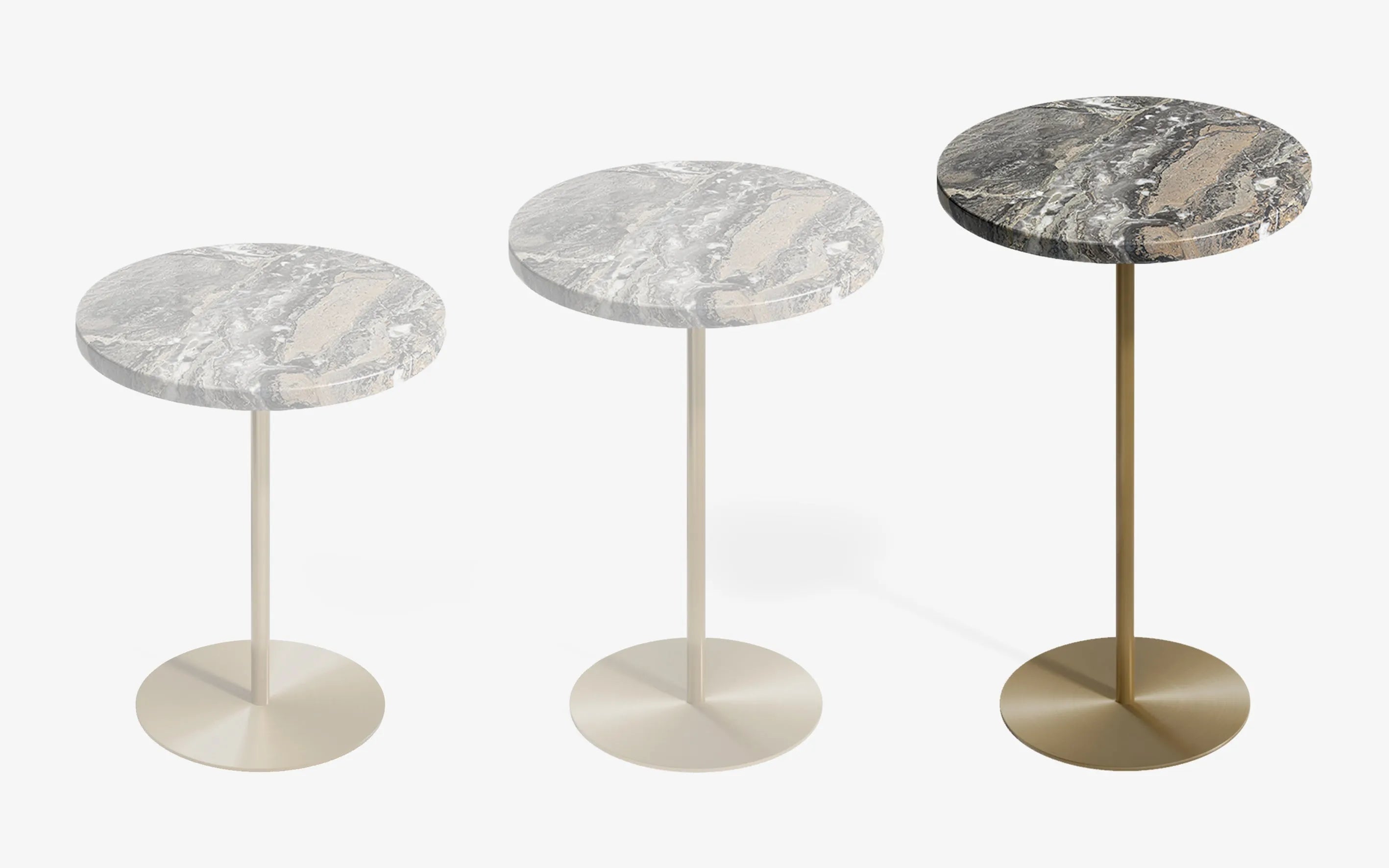 BASIC Yan Sehpa Limited Edition Grigio Caremel Pirinç Kaplama 60 cm | lagu