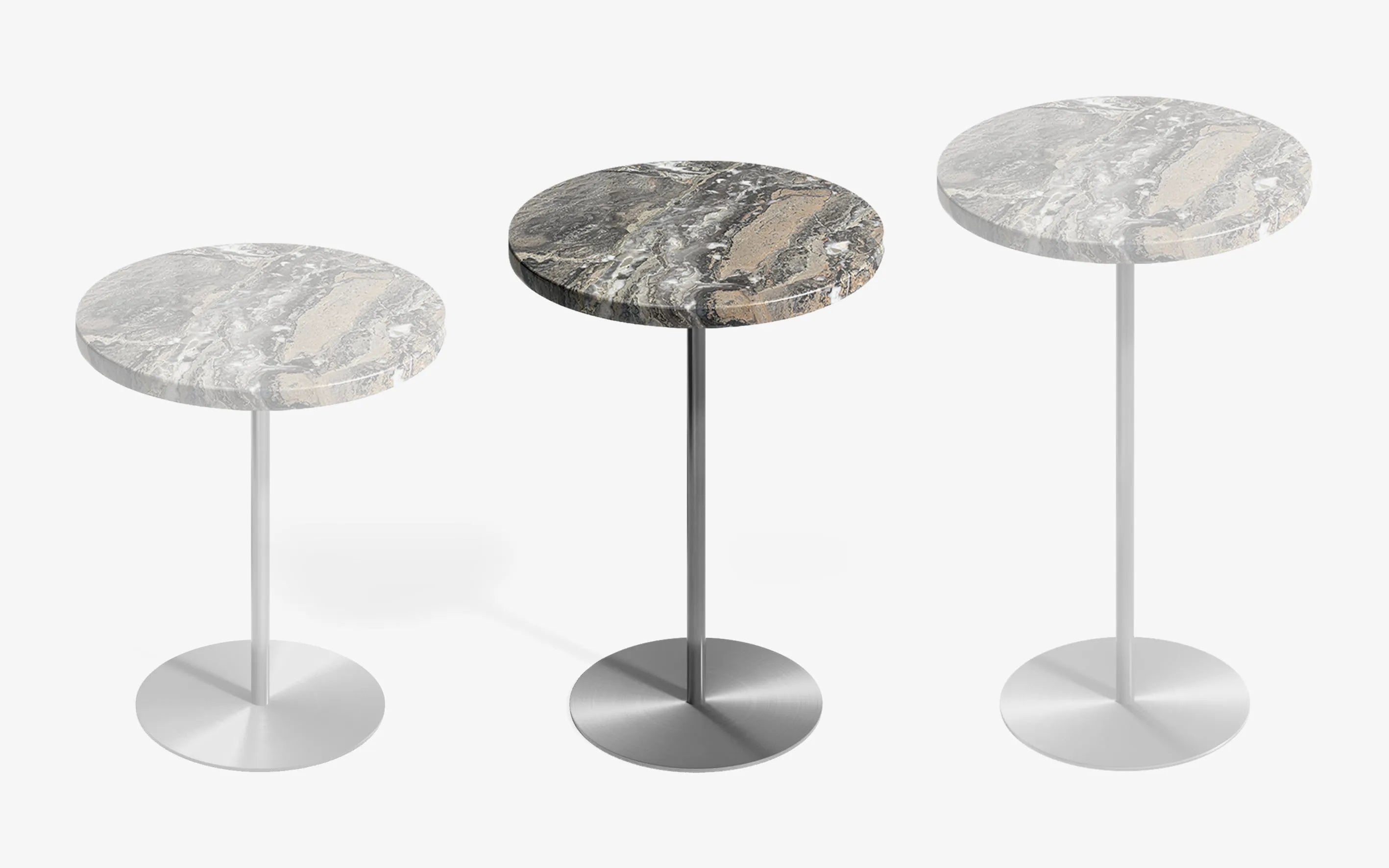 BASIC Yan Sehpa Limited Edition Grigio Caremel Satine Krom 52 cm | lagu