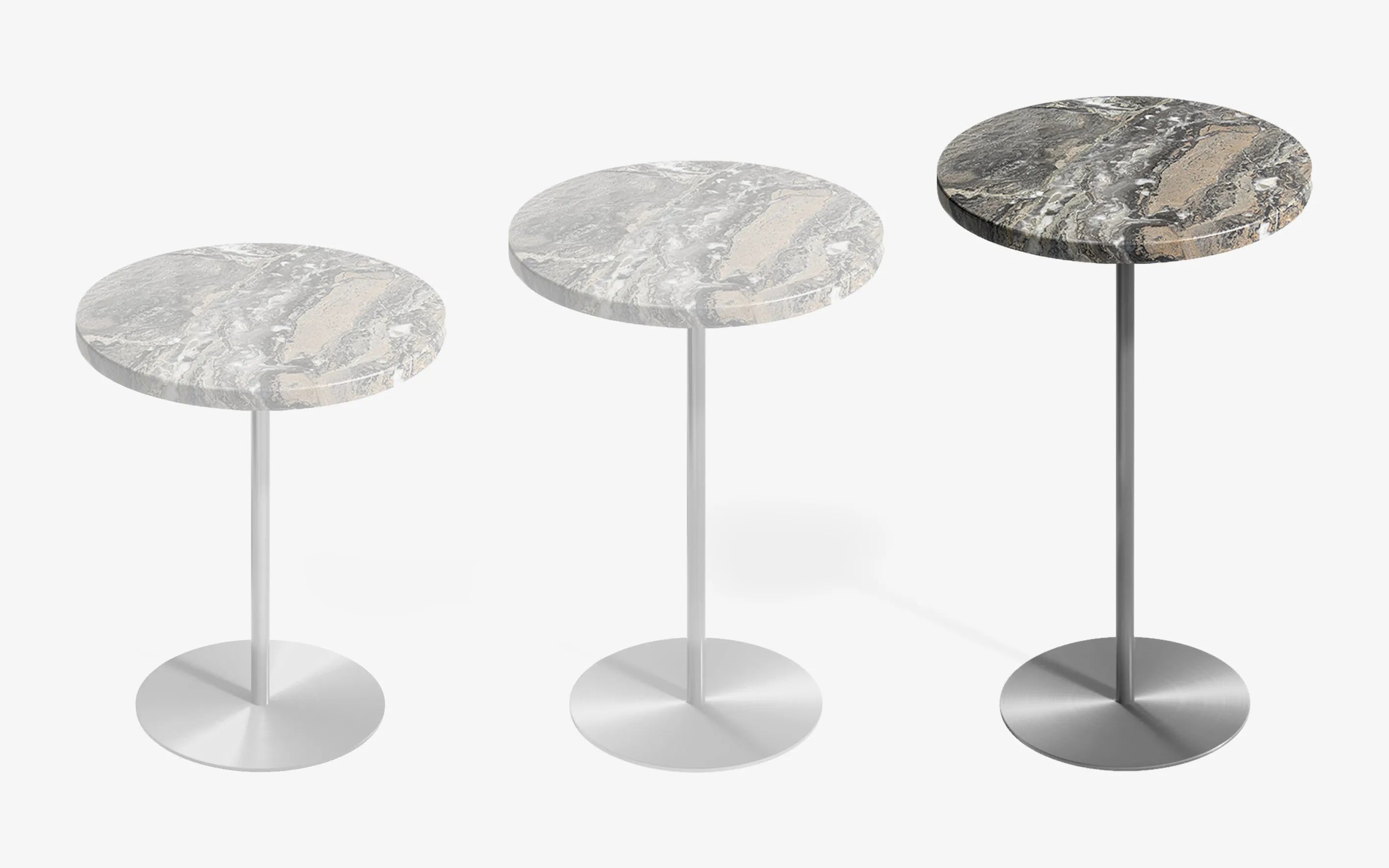 BASIC Yan Sehpa Limited Edition Grigio Caremel Satine Krom 60 cm | lagu