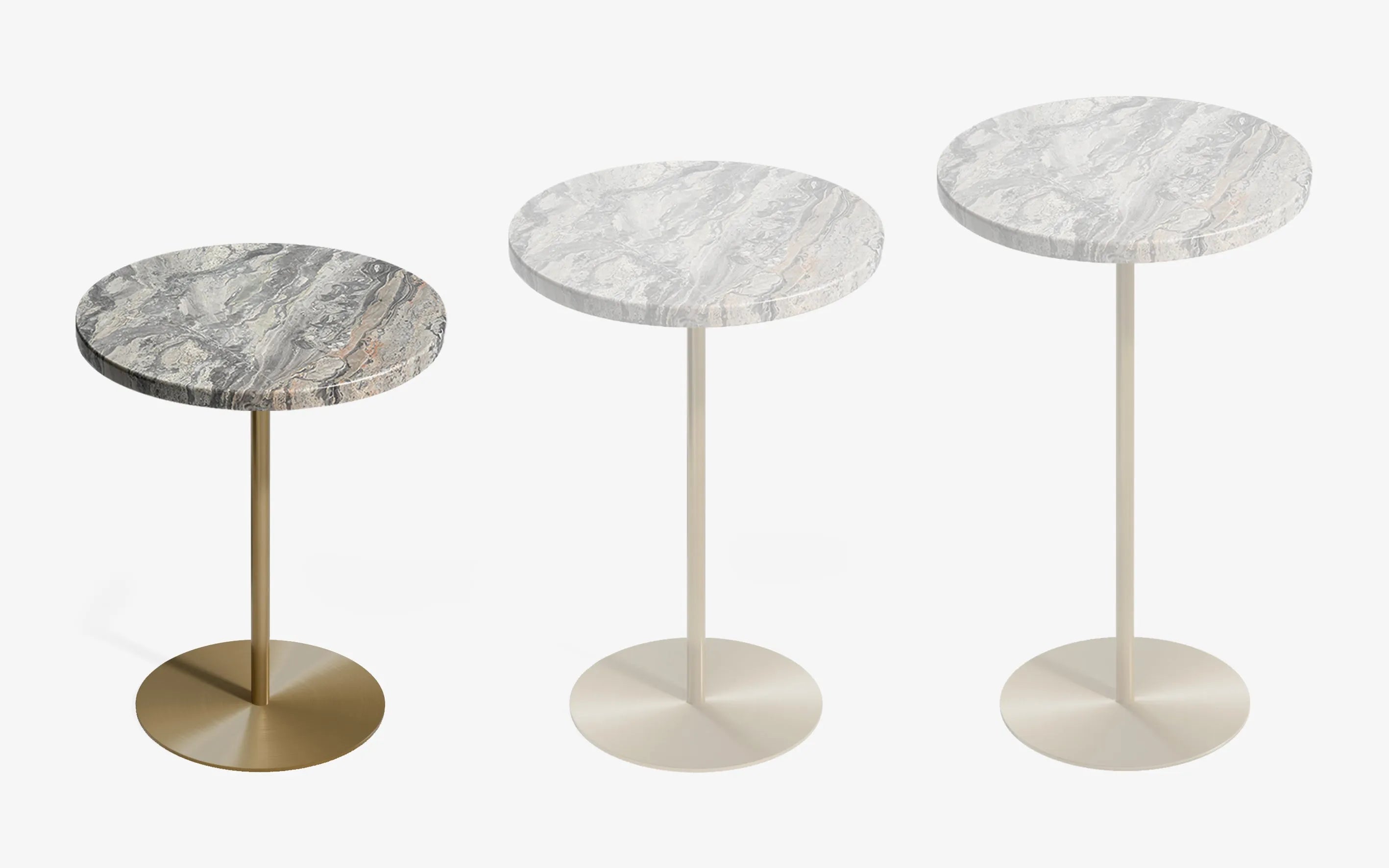 BASIC Yan Sehpa Limited Edition Grigio Orobico Pirinç Kaplama 44 cm | lagu