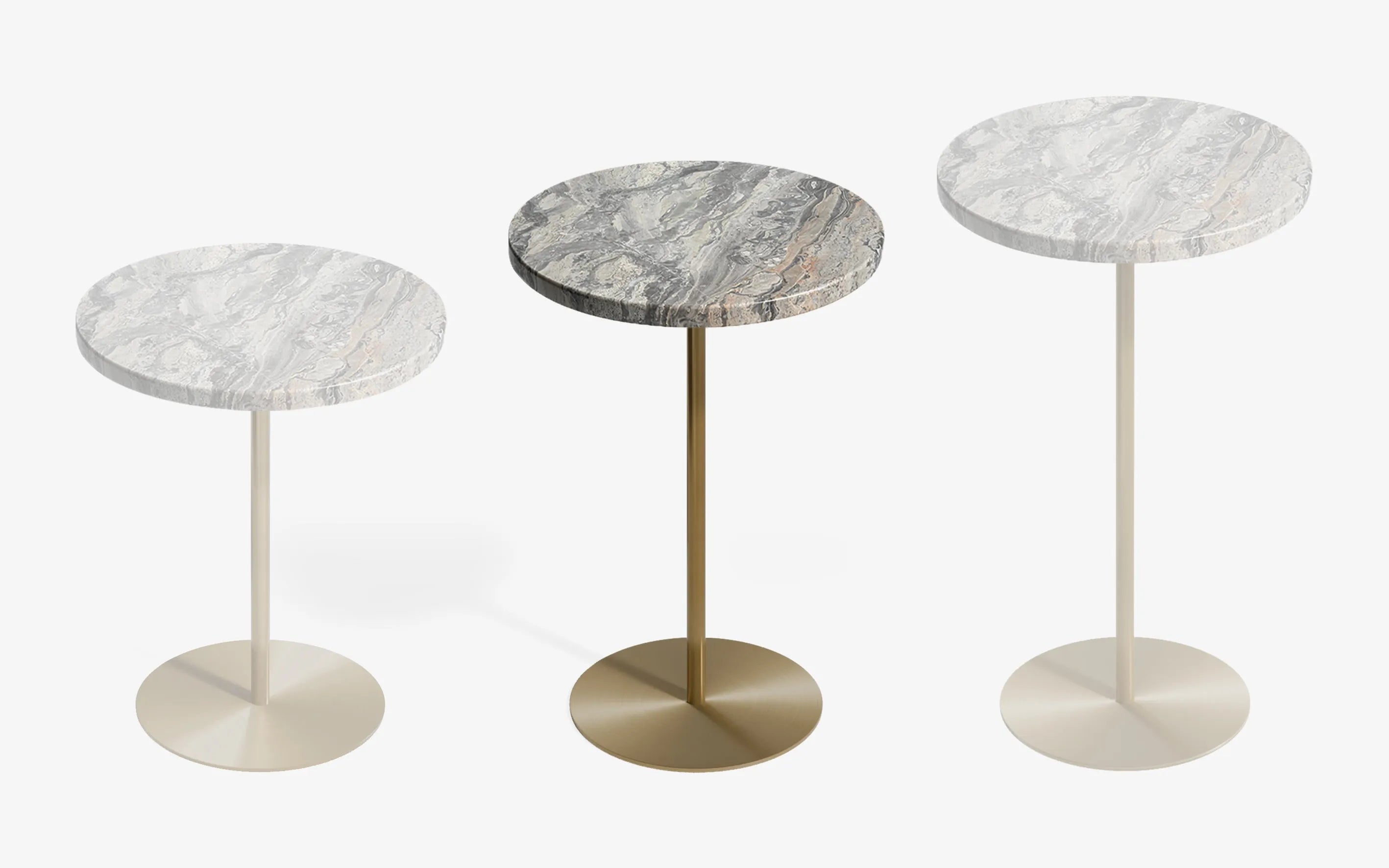 BASIC Yan Sehpa Limited Edition Grigio Orobico Pirinç Kaplama 52 cm | lagu