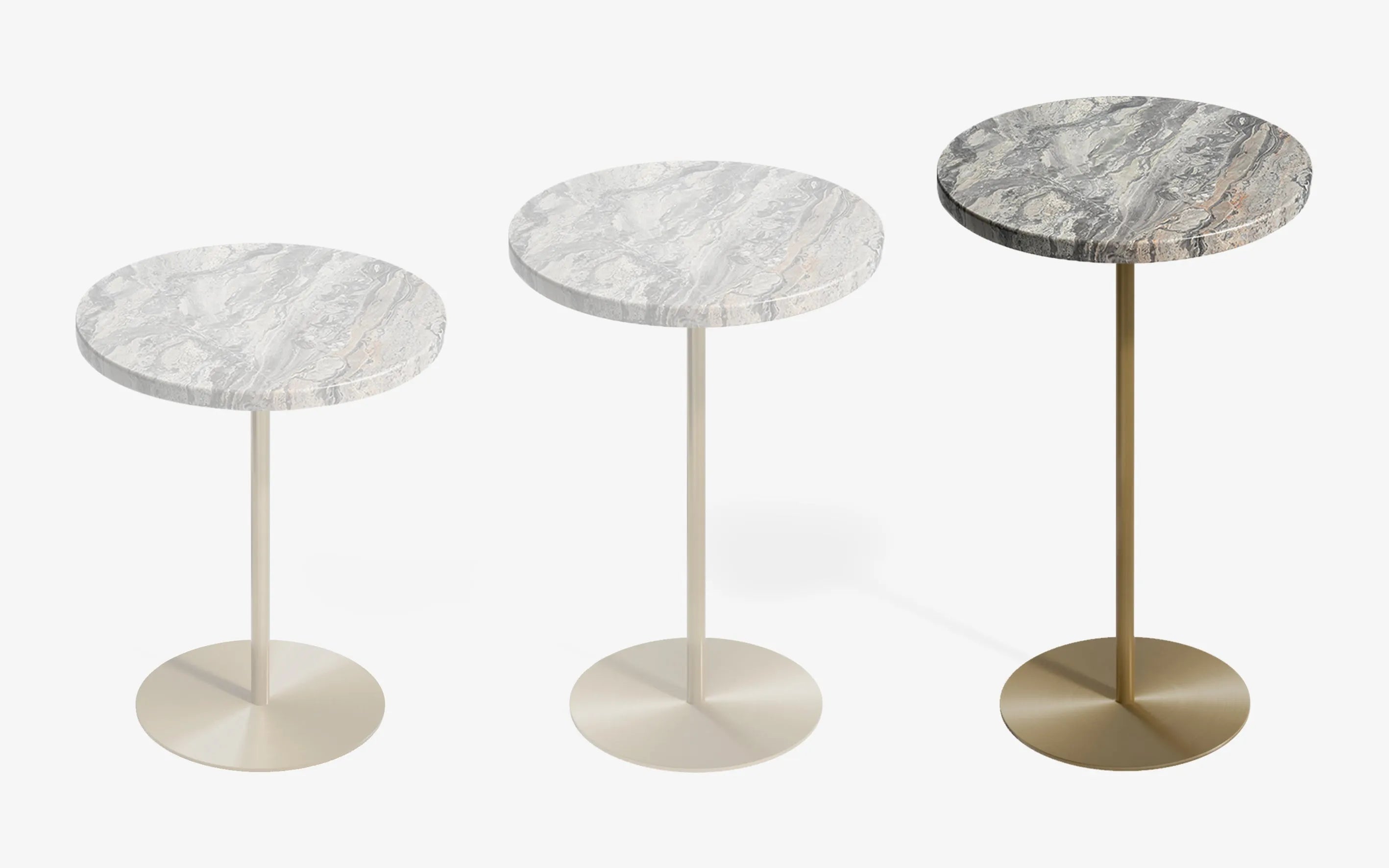 BASIC Yan Sehpa Limited Edition Grigio Orobico Pirinç Kaplama 60 cm | lagu