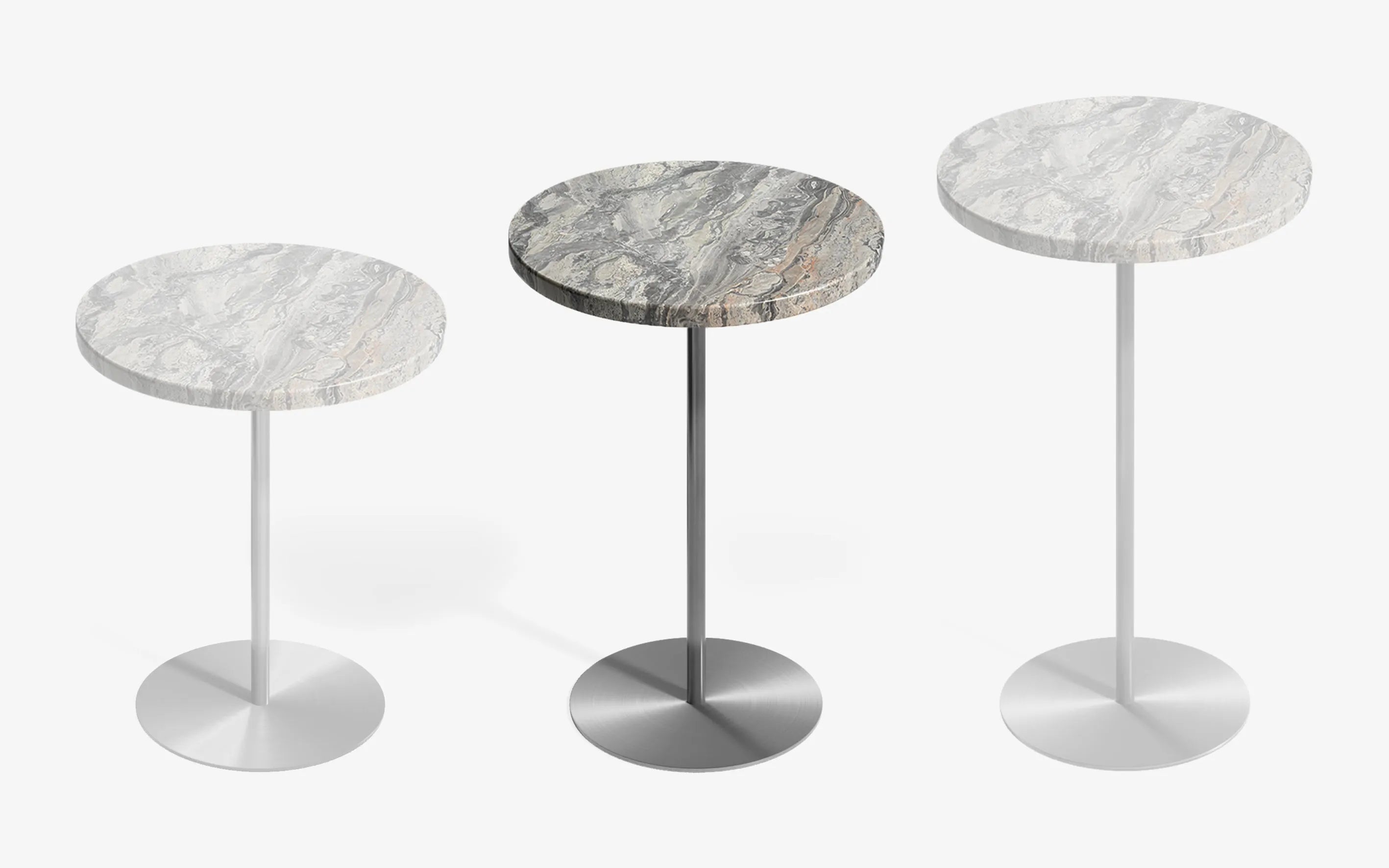 BASIC Yan Sehpa Limited Edition Grigio Orobico Satine Krom 52 cm | lagu