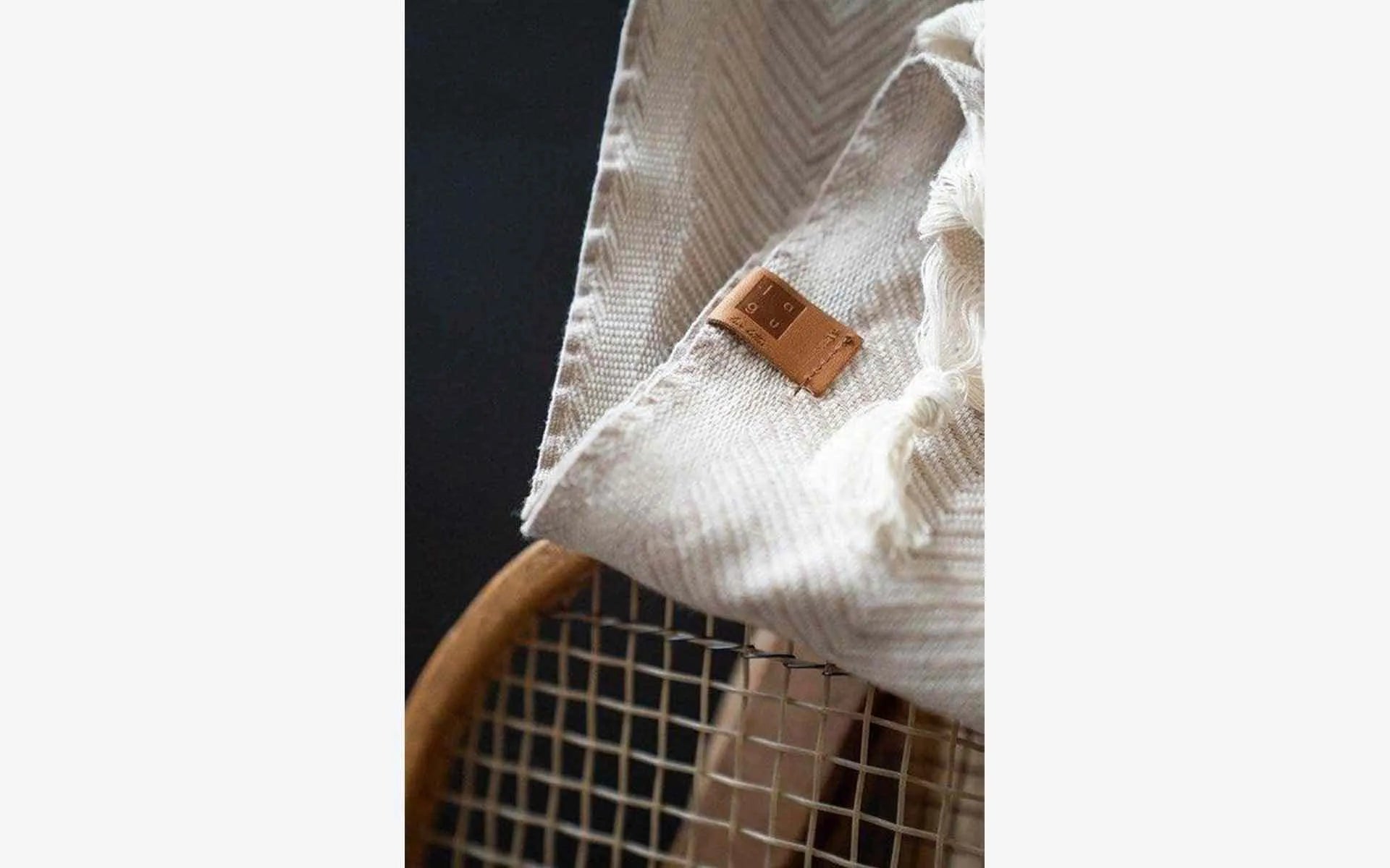 Bej Zikzak Desenli Pamuklu Şal Koltuk Şalı | lagu