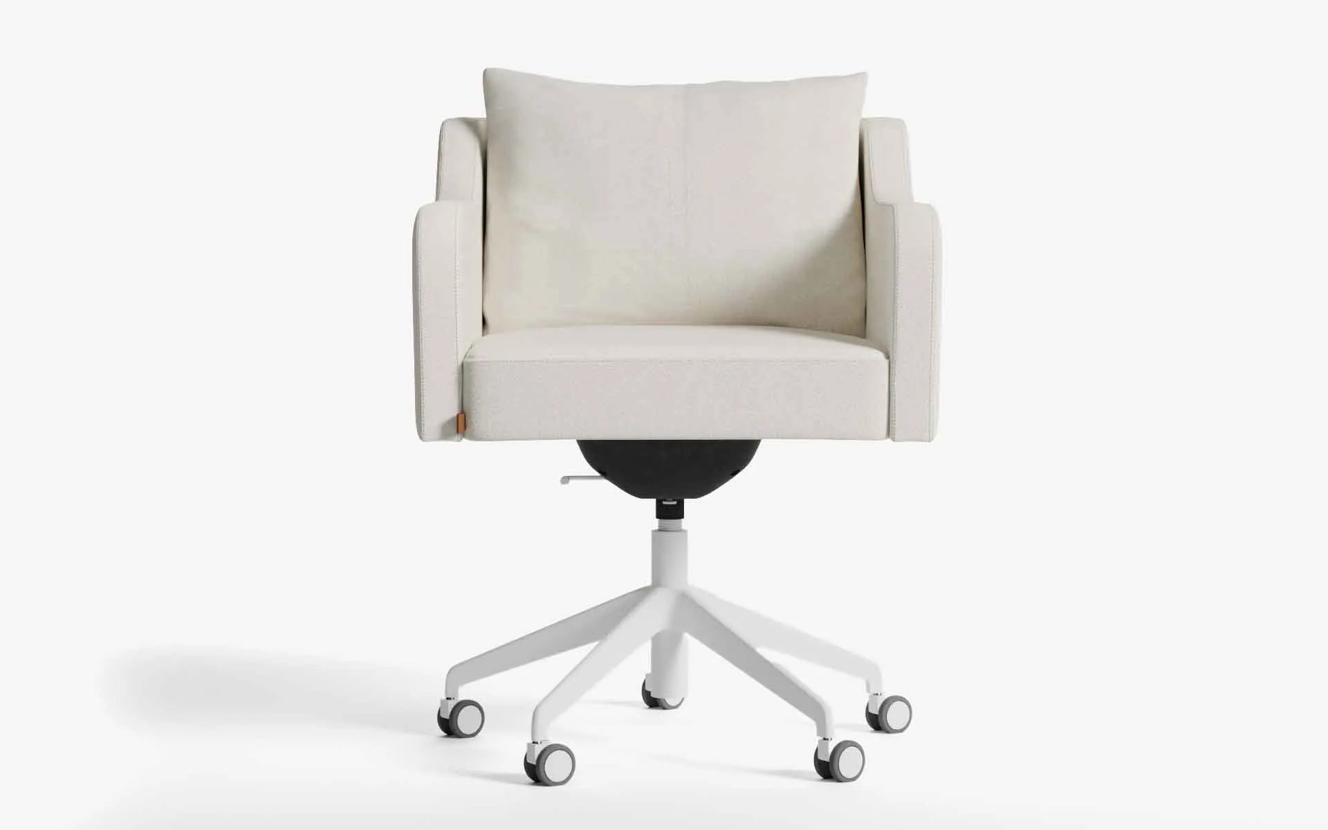 PAPILLONNE Ofis Sandalyesi Tekerlekli Bej Buklet Beyaz Bej Buklet | lagu