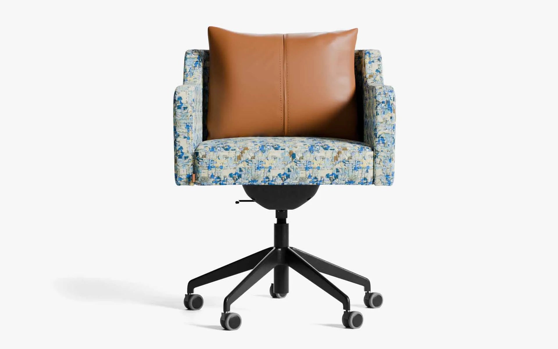 PAPILLONNE Ofis Sandalyesi Tekerlekli Mavi Kenzo Siyah Kahverengi Suni Deri | lagu