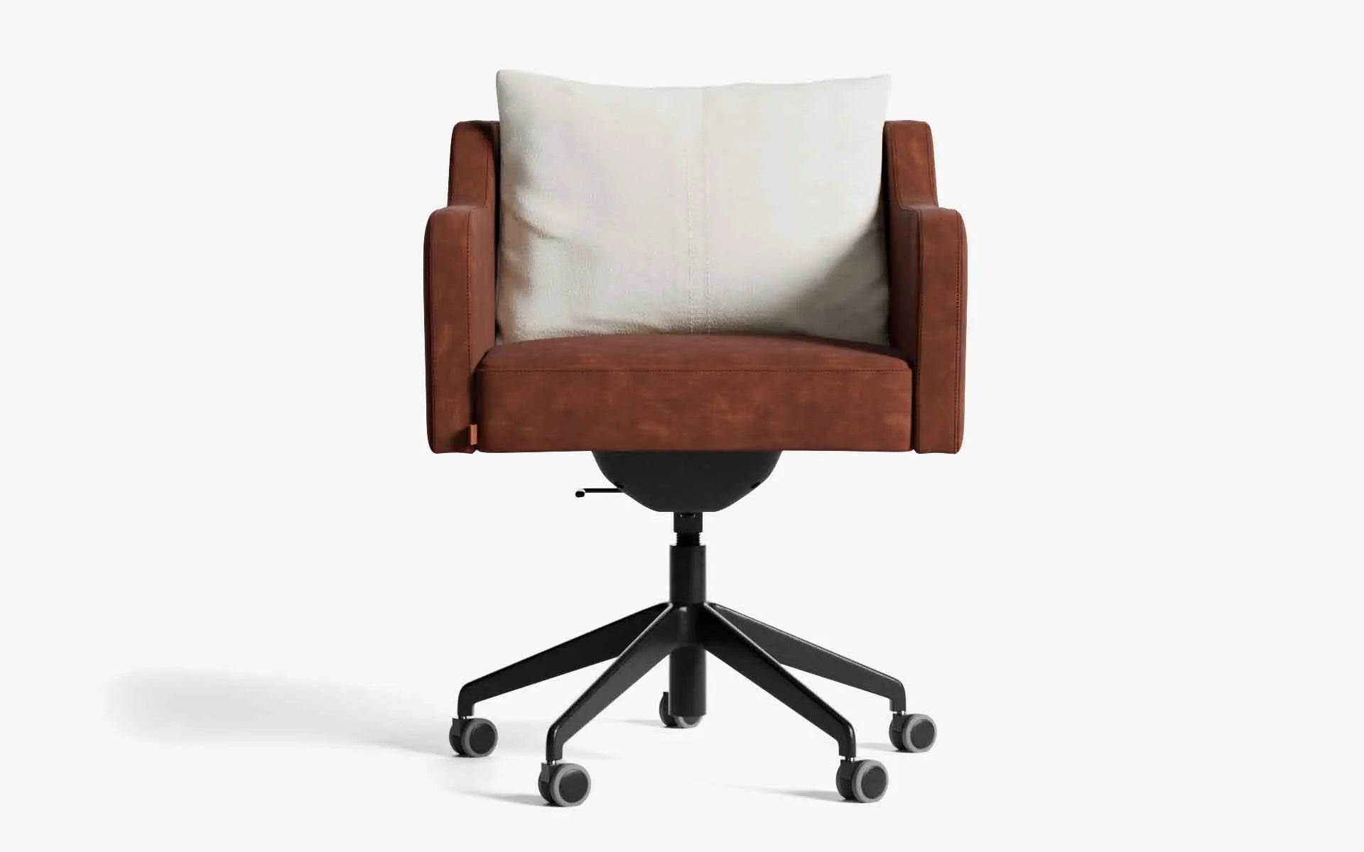 PAPILLONNE Ofis Sandalyesi Tekerlekli Turuncu Kadife Siyah Bej Buklet | lagu