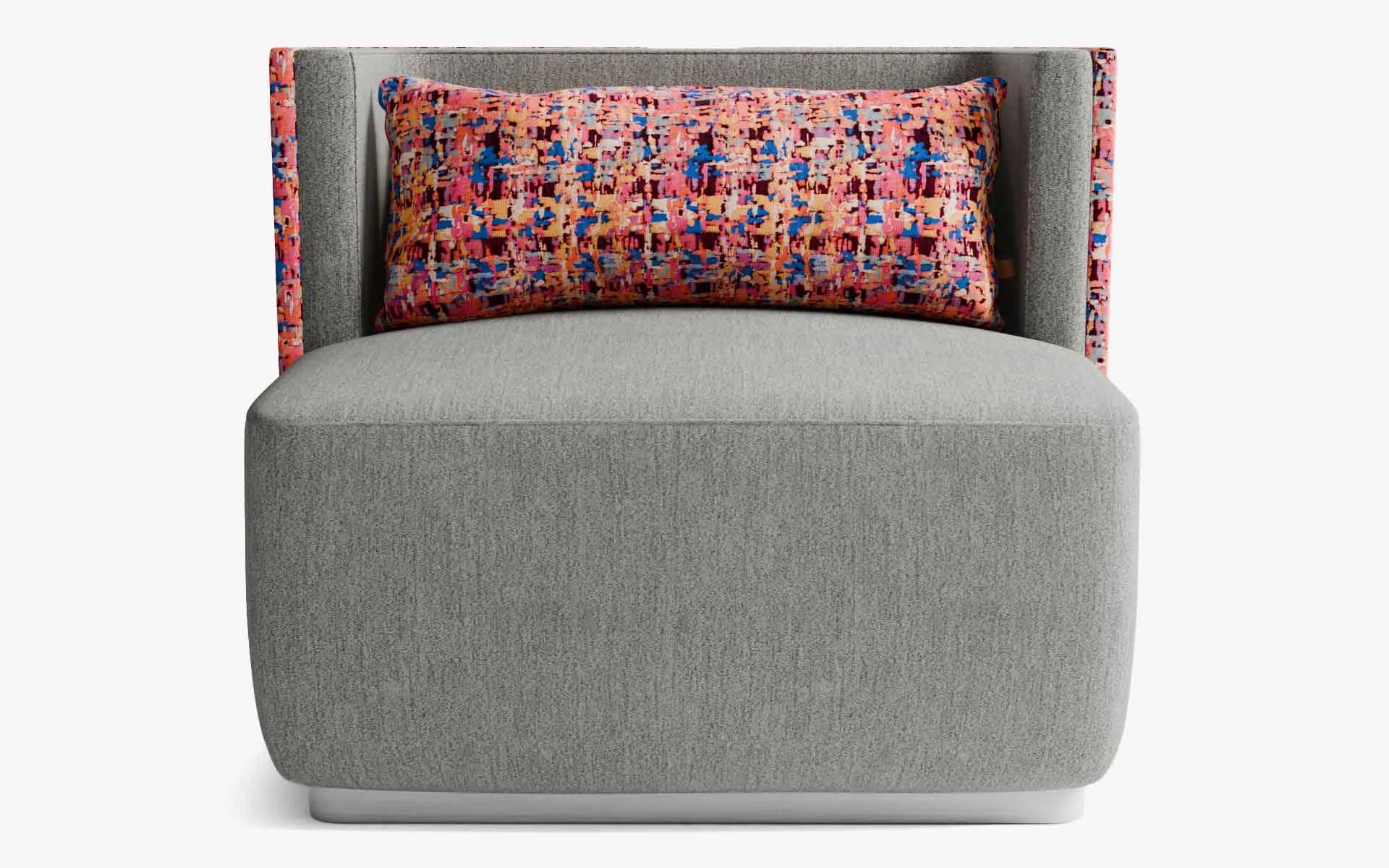 PAPILLONNE Tekli Koltuk / Berjer Gri Buklet Pembe Kenzo Satine Krom | lagu