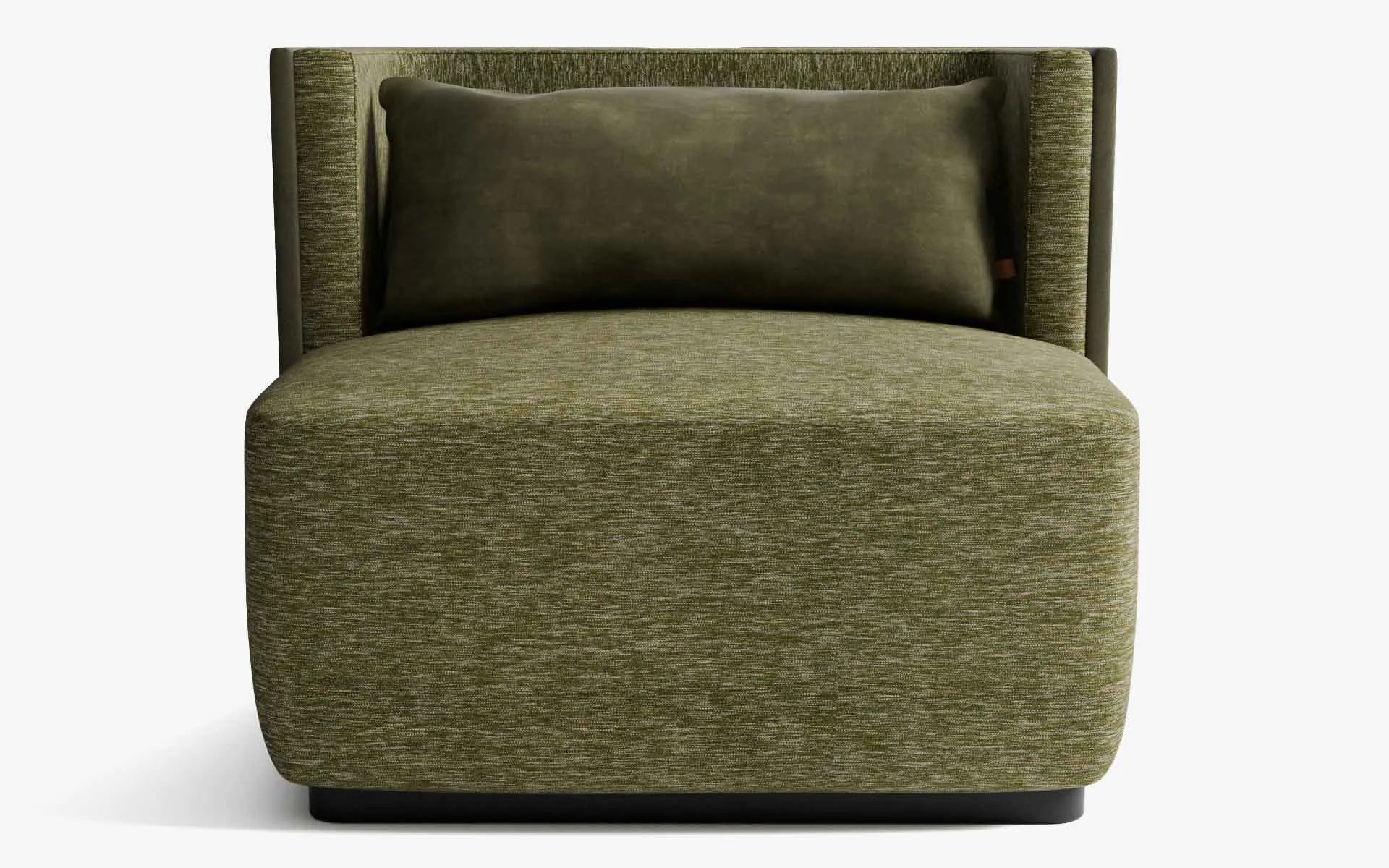 PAPILLONNE Tekli Koltuk / Berjer Yeşil Keten Dokulu Yeşil Kadife Gofrato Siyah | lagu