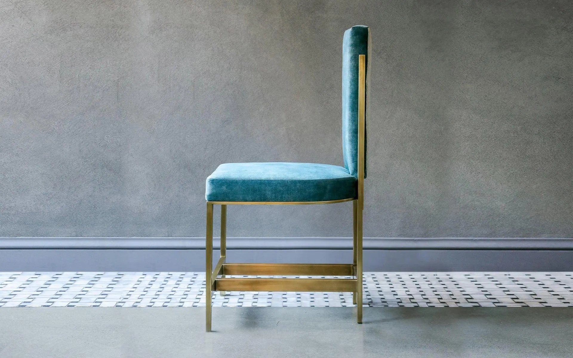 RECALLED Sandalye Mavi Kadife | lagu