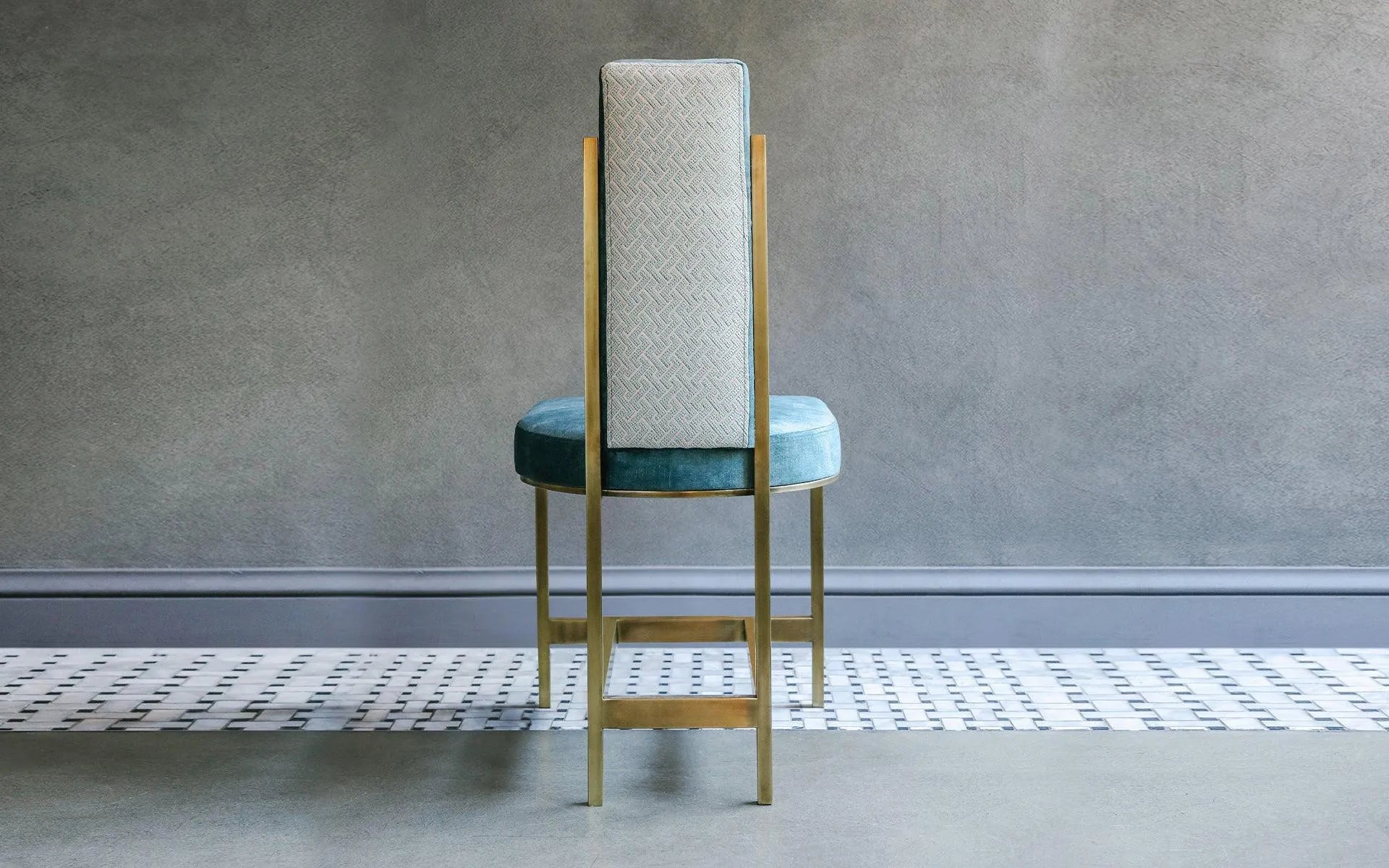 RECALLED Sandalye Mavi Kadife | lagu