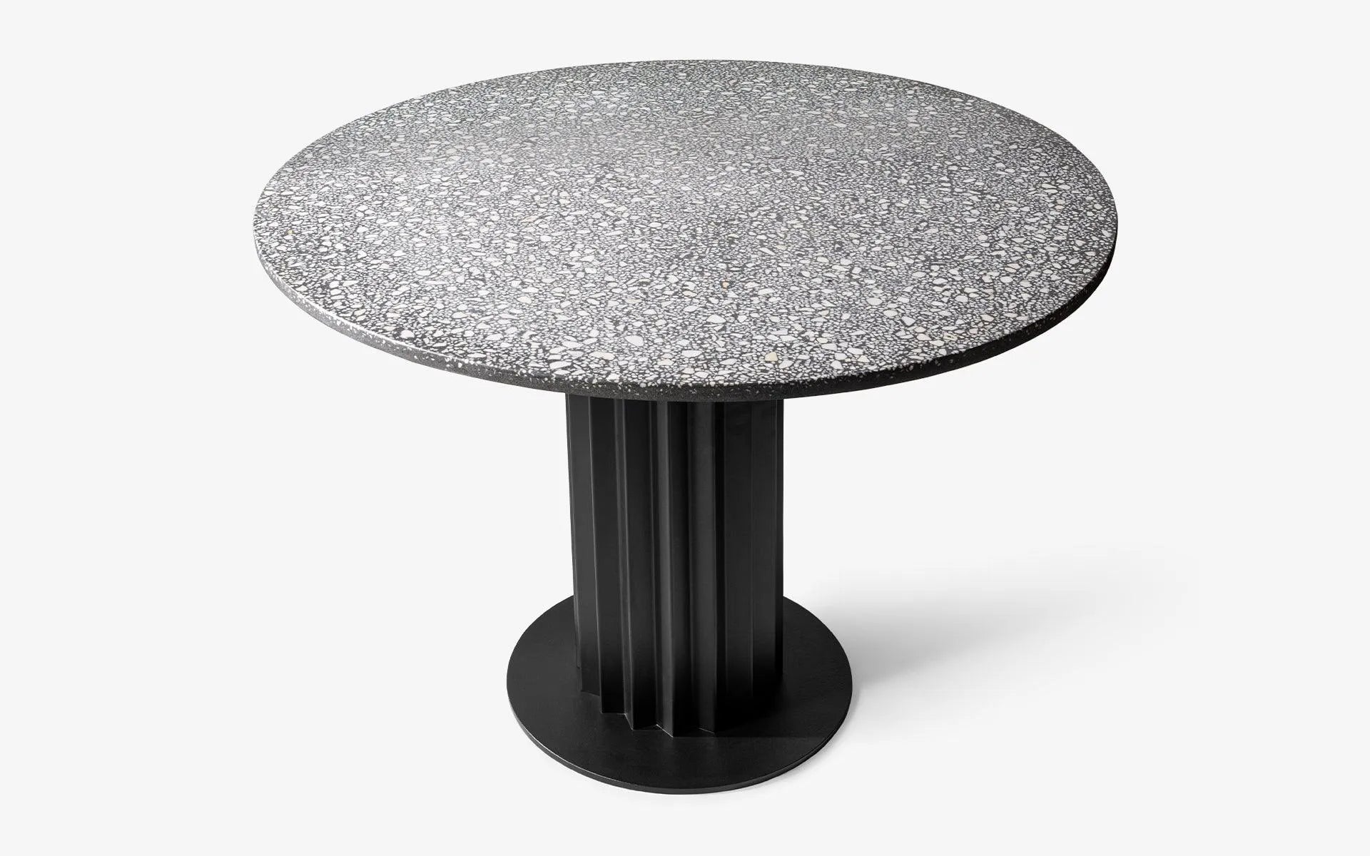 RECALLED Yuvarlak Masa Siyah Metal Terrazzo | lagu
