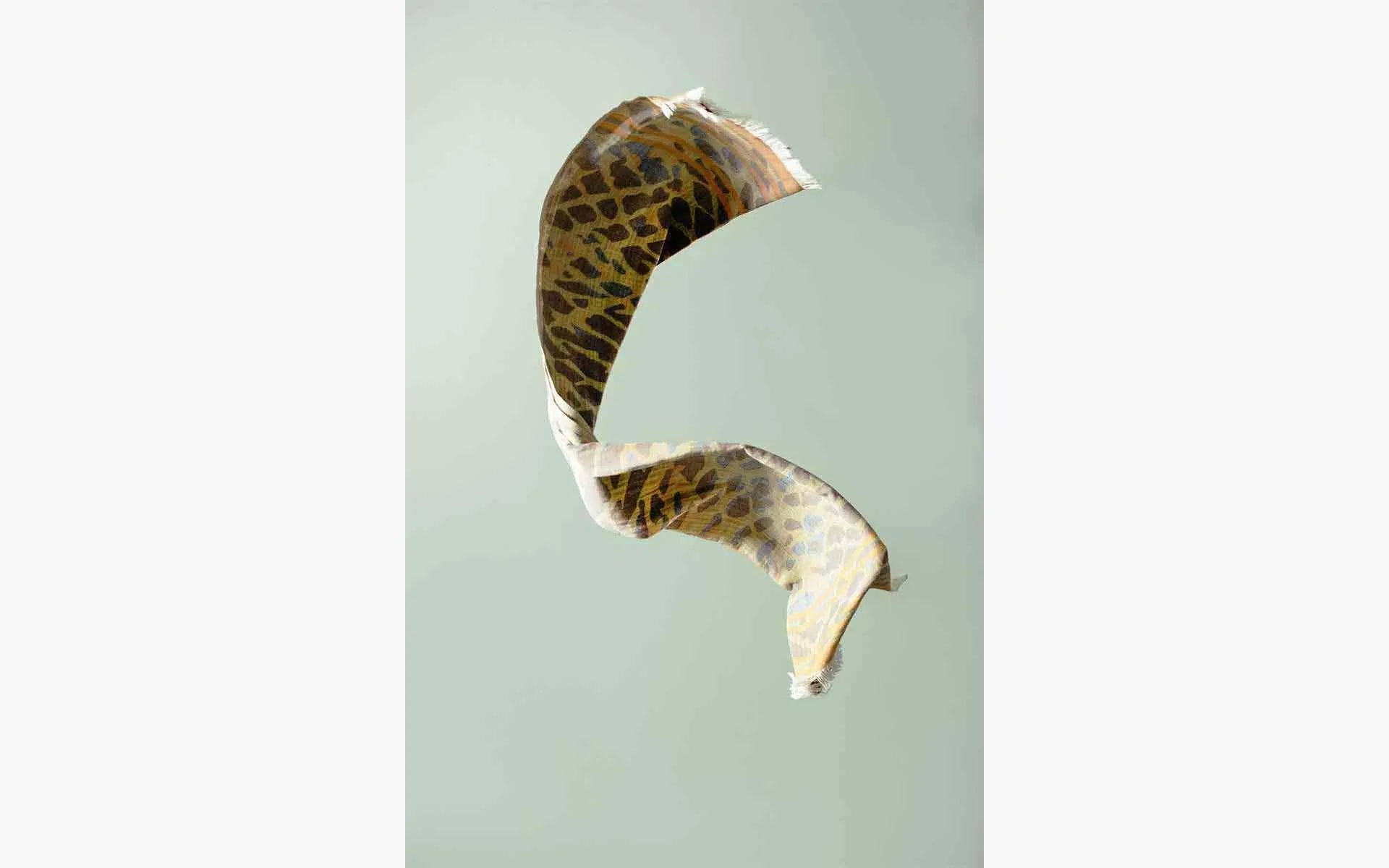 Sarı Kahve Desenli Pamuklu Şal | lagu