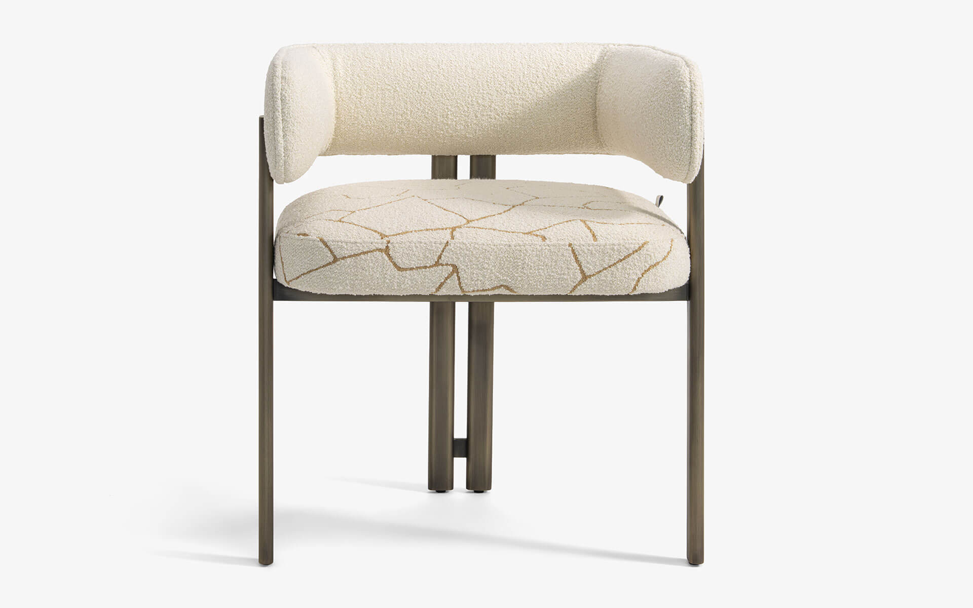 SUİ Sandalye Bej Desenli 2 Pirinç Kaplama | lagu