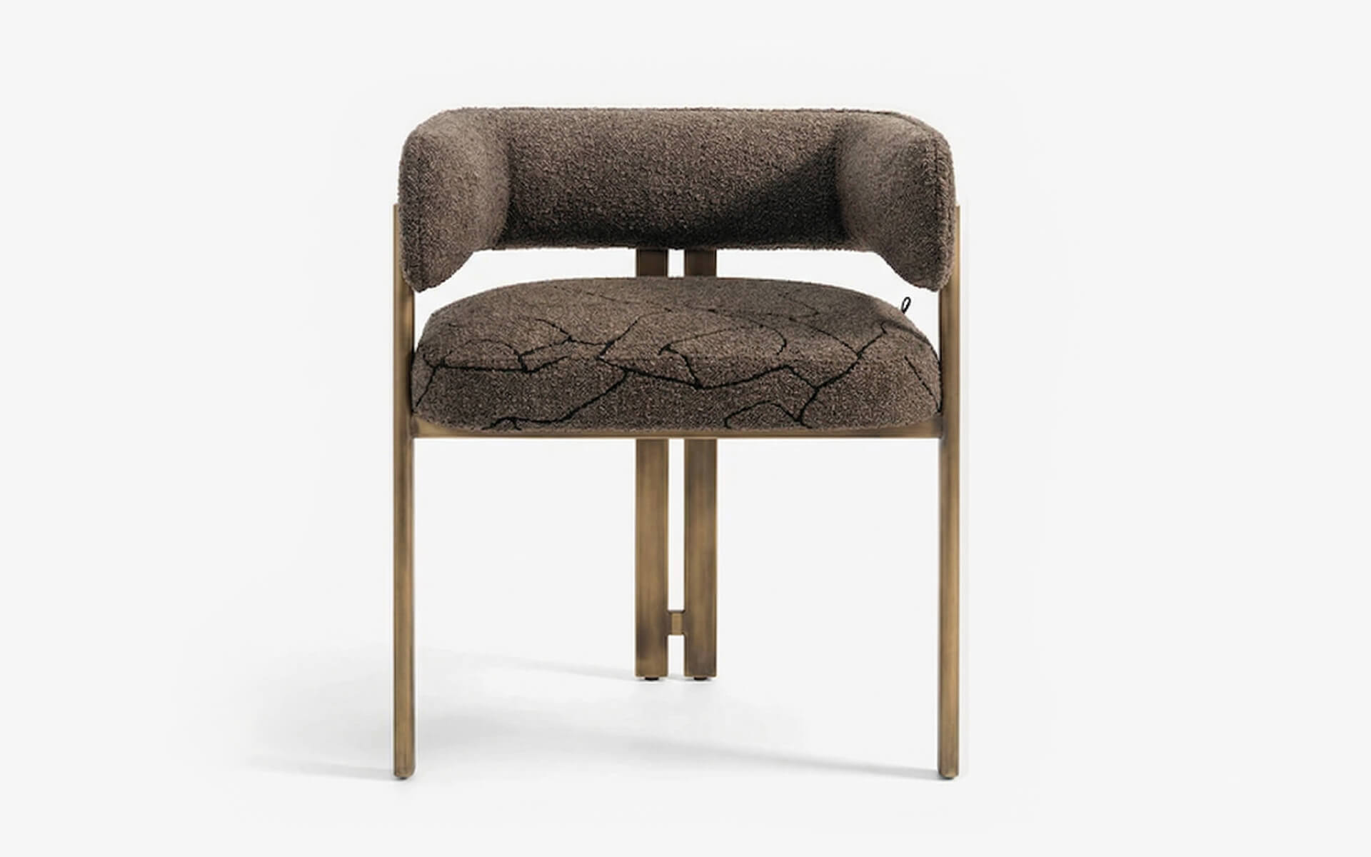 SUİ Sandalye Kahverengi Desenli Pirinç Kaplama | lagu