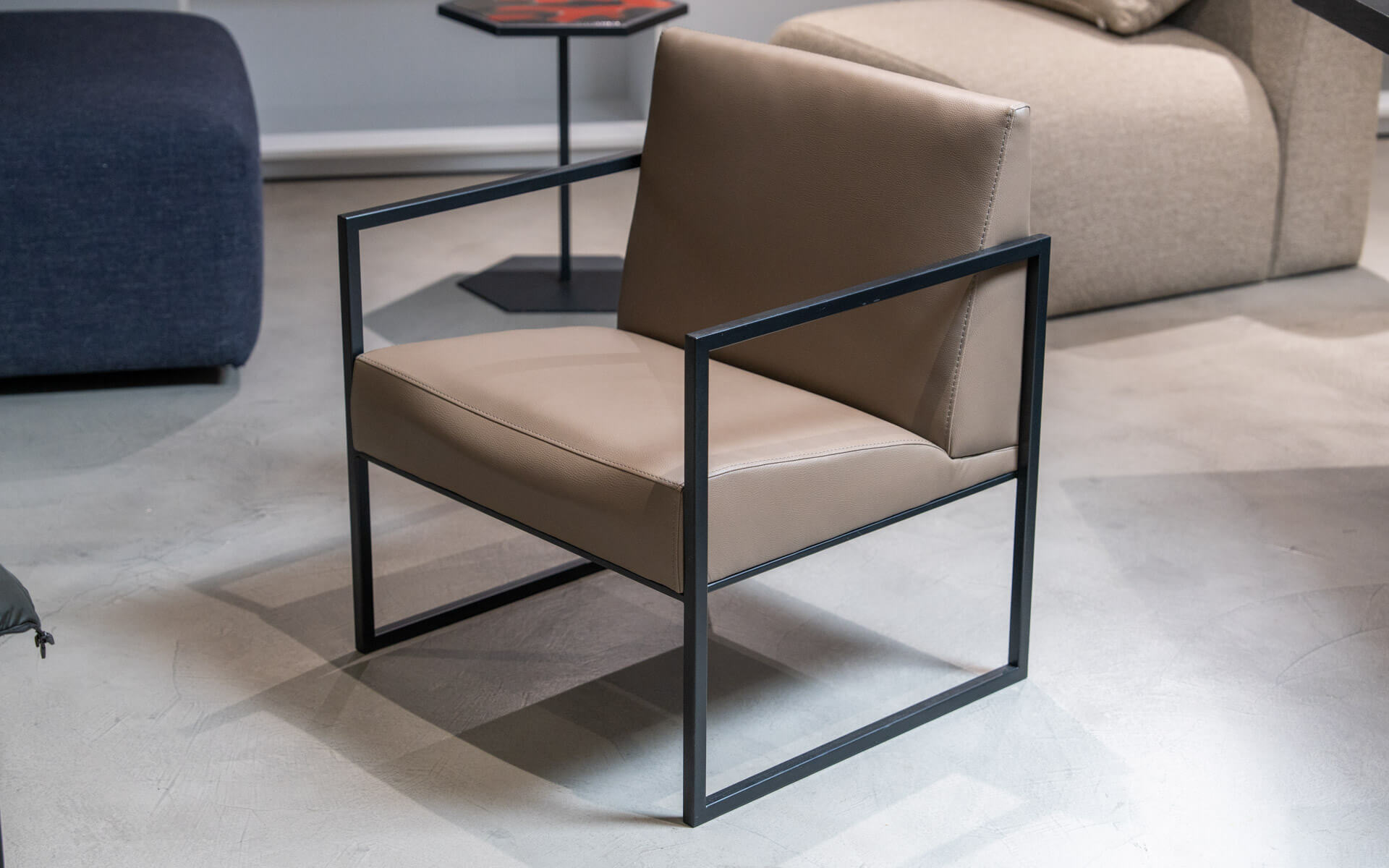 Rec Armchair, Mink Faux Leather (Display)