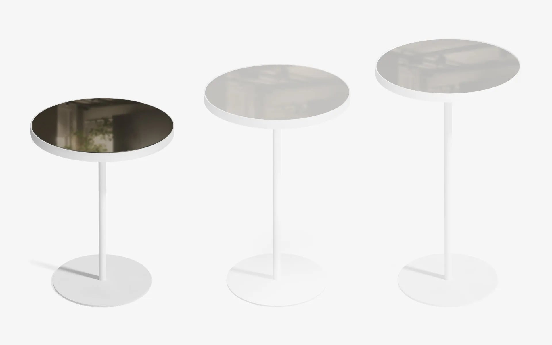 BASIC Self Yan Sehpa Bronz Ayna Gofrato Beyaz 44 cm | lagu