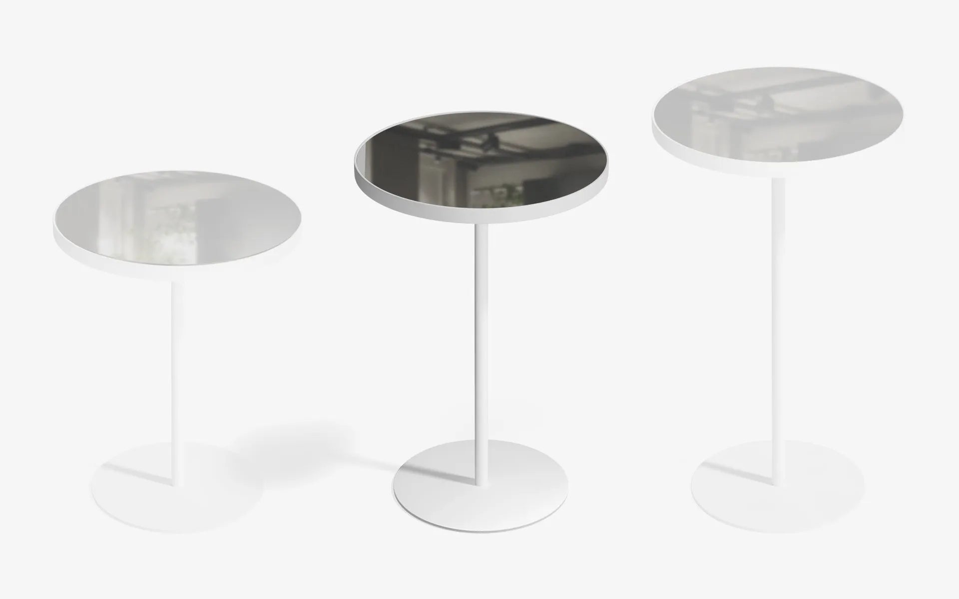 BASIC Self Yan Sehpa Clear Ayna Gofrato Beyaz 52 cm | lagu