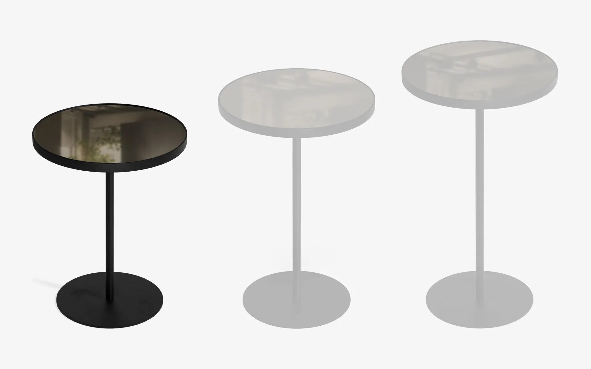 BASIC Self Yan Sehpa Bronz Ayna Gofrato Siyah 44 cm | lagu